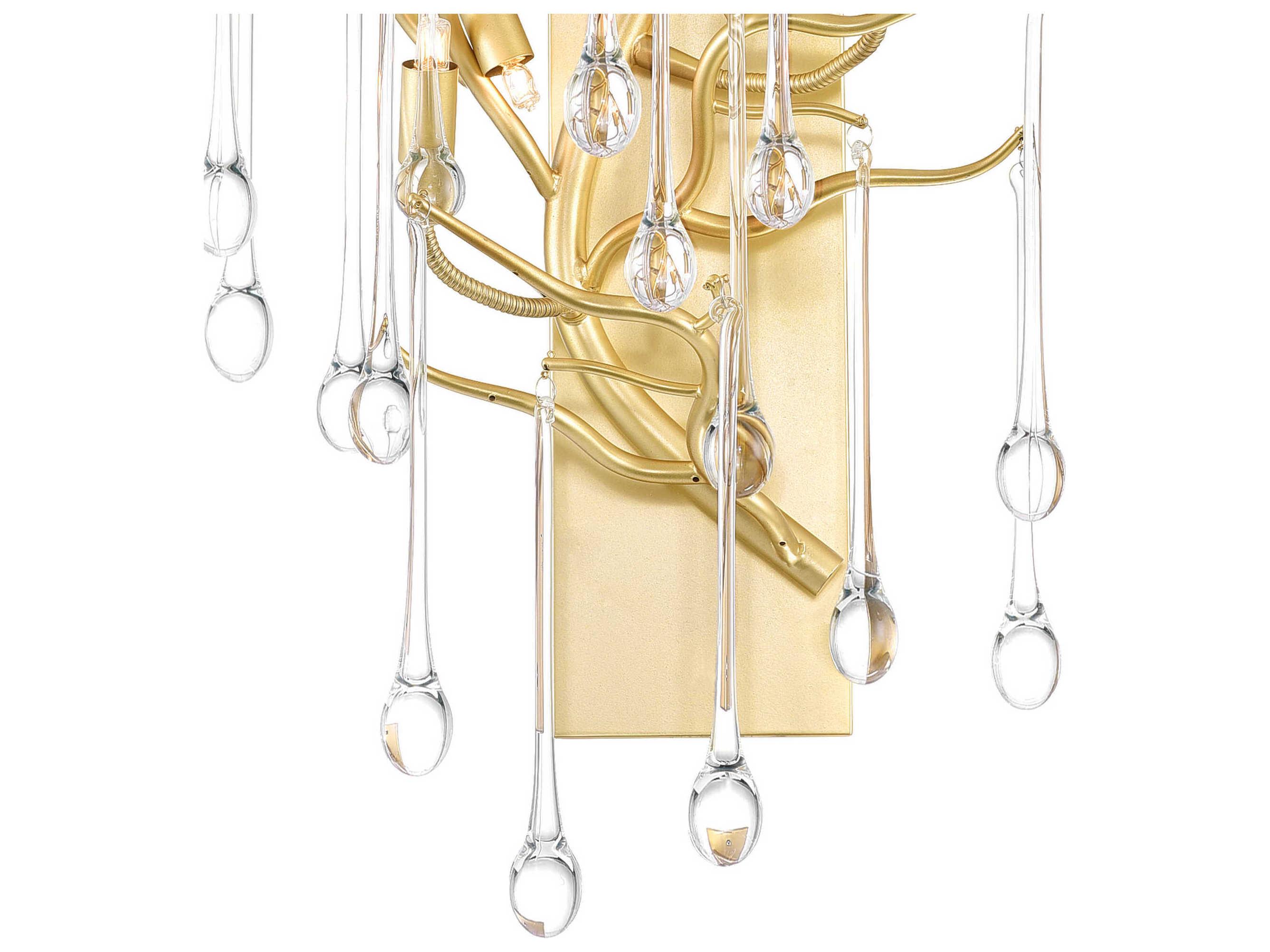 CWI Lighting Anita 3-Light Gold Leaf Vanity Light