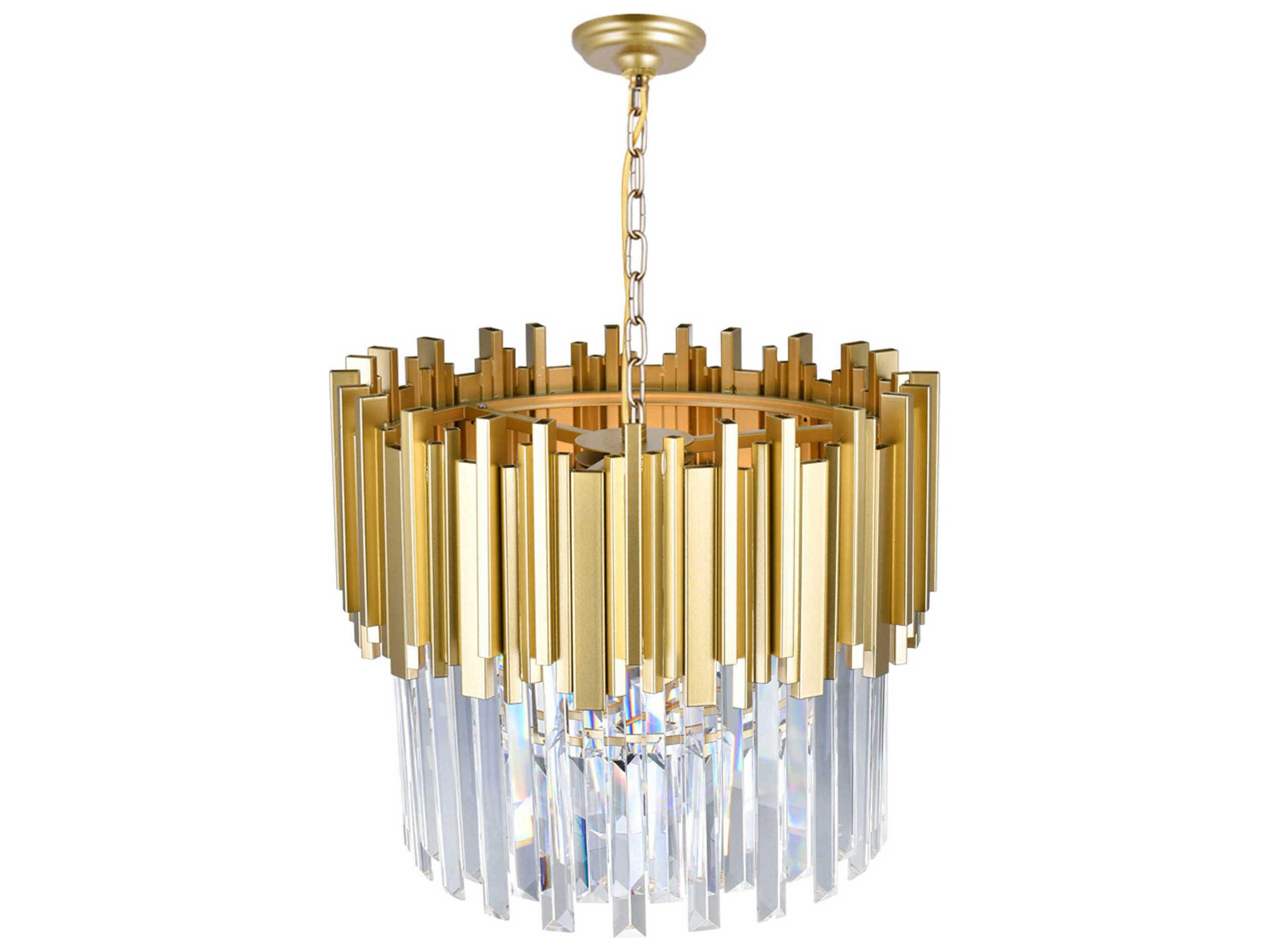 CWI Lighting Deco 4-Light Medallion Gold Chandelier