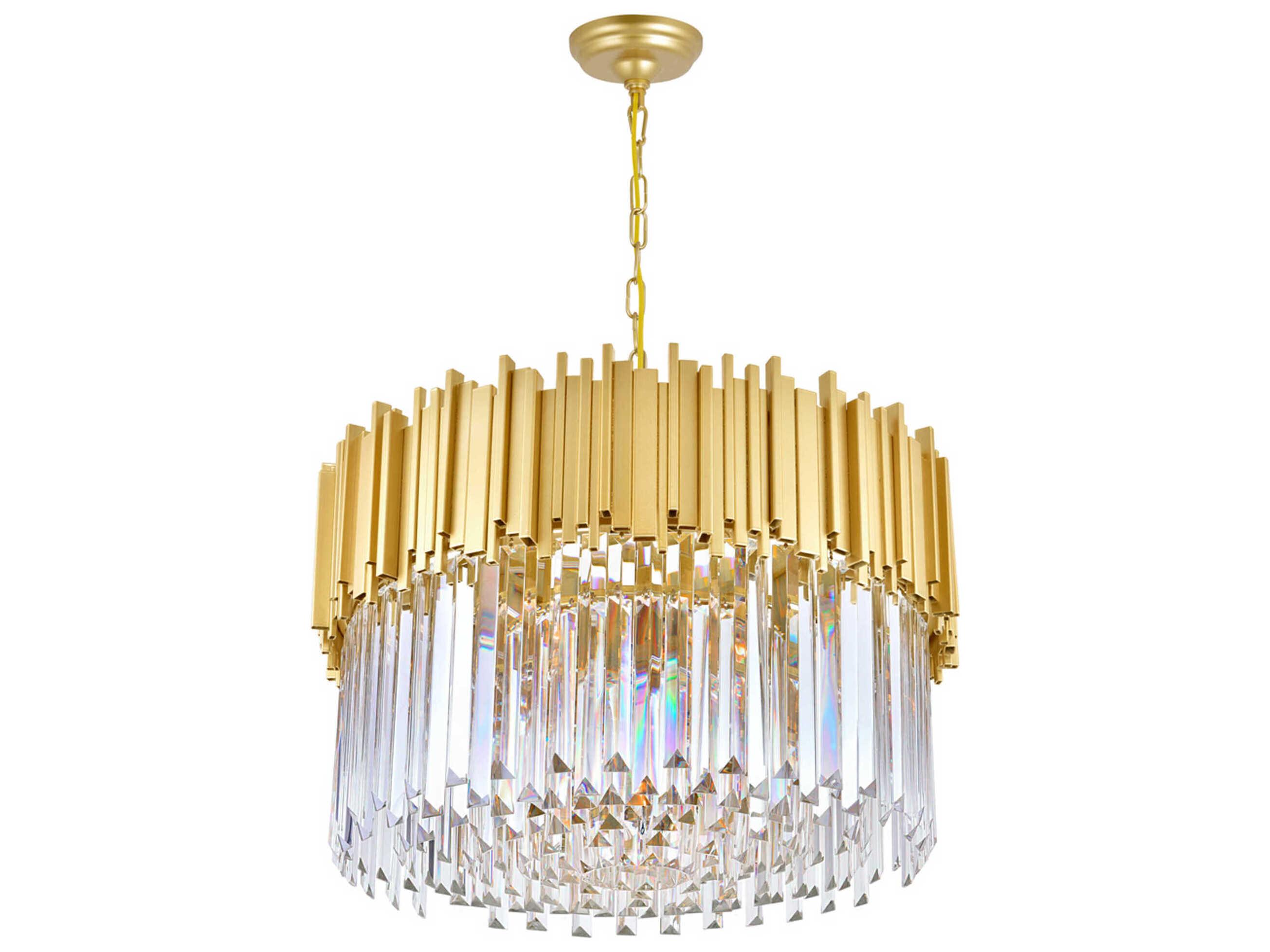 CWI Lighting Deco 7-Light Medallion Gold Chandelier