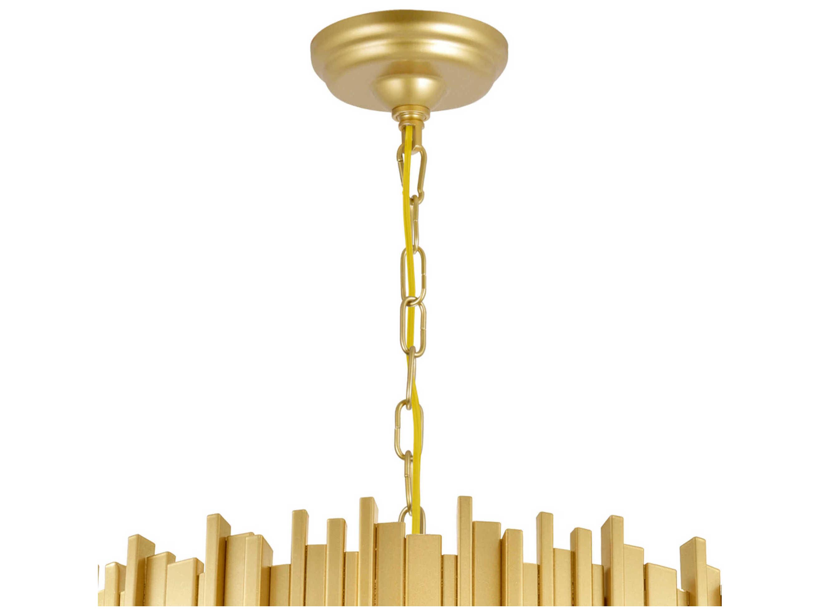 CWI Lighting Deco 7-Light Medallion Gold Chandelier