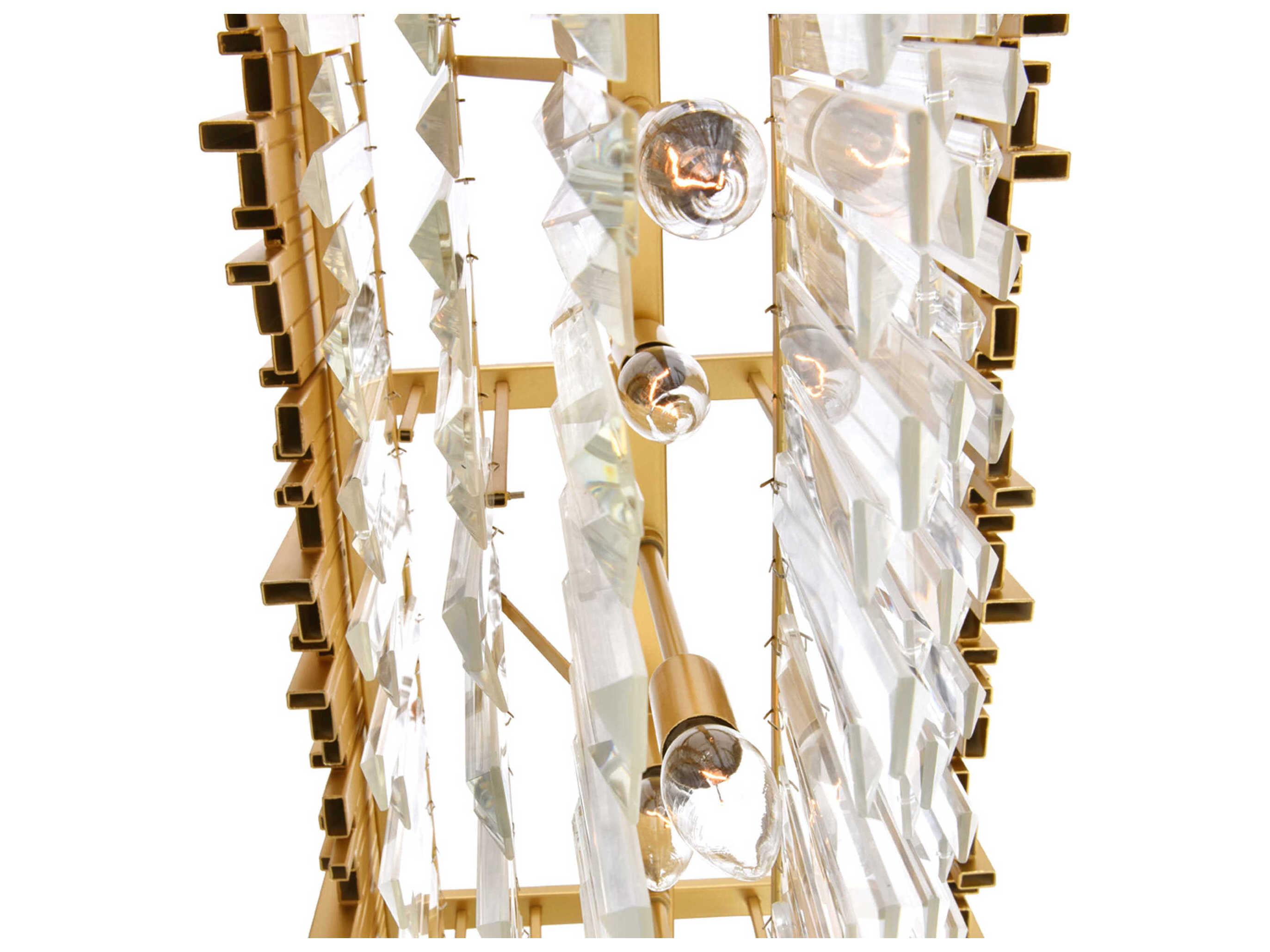 CWI Lighting Deco 9-Light Medallion Gold Linear Island Pendant