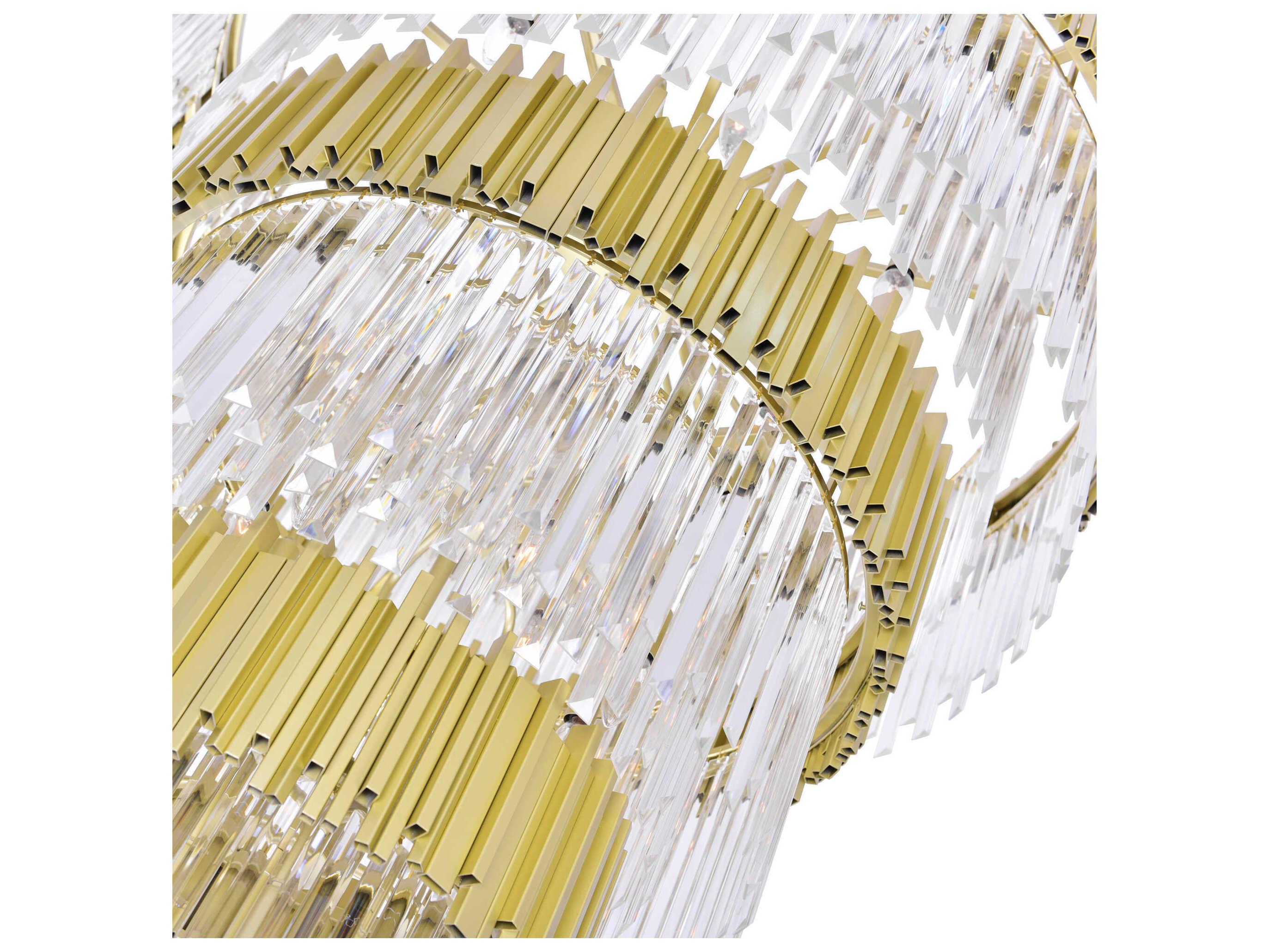 CWI Lighting Deco 34-Light Medallion Gold Tiered Chandelier