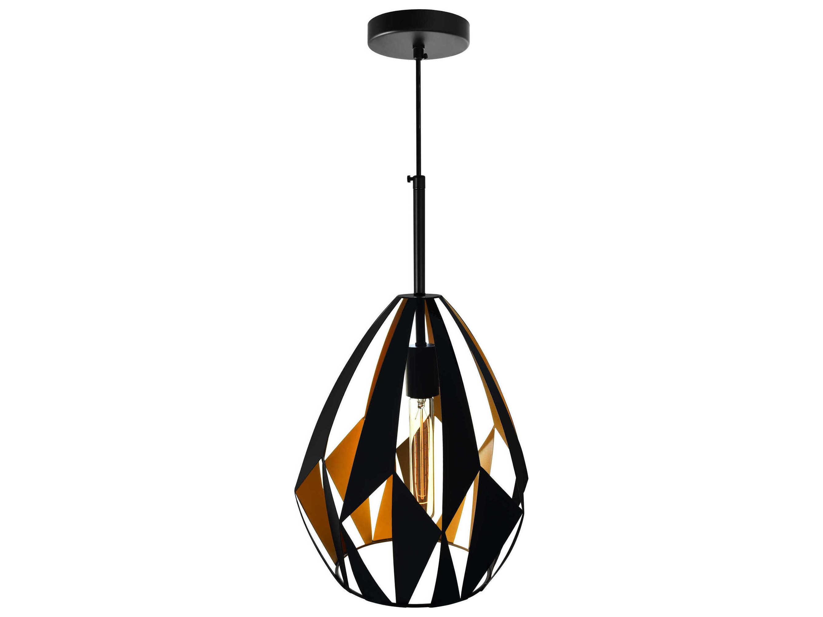 CWI Lighting Oxide 1-Light Black Copper Geometric Pendant