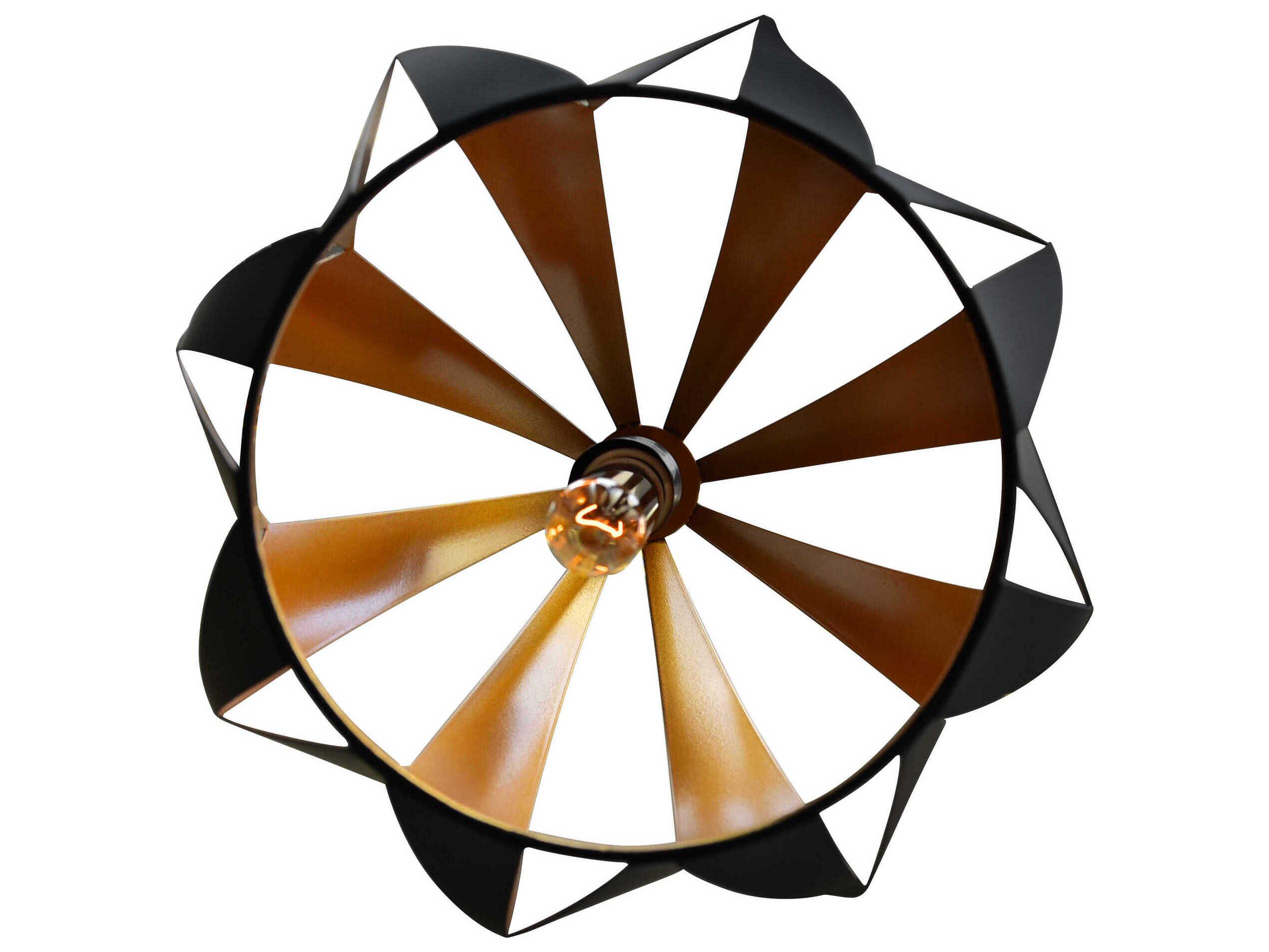 CWI Lighting Oxide 1-Light Black Copper Geometric Pendant