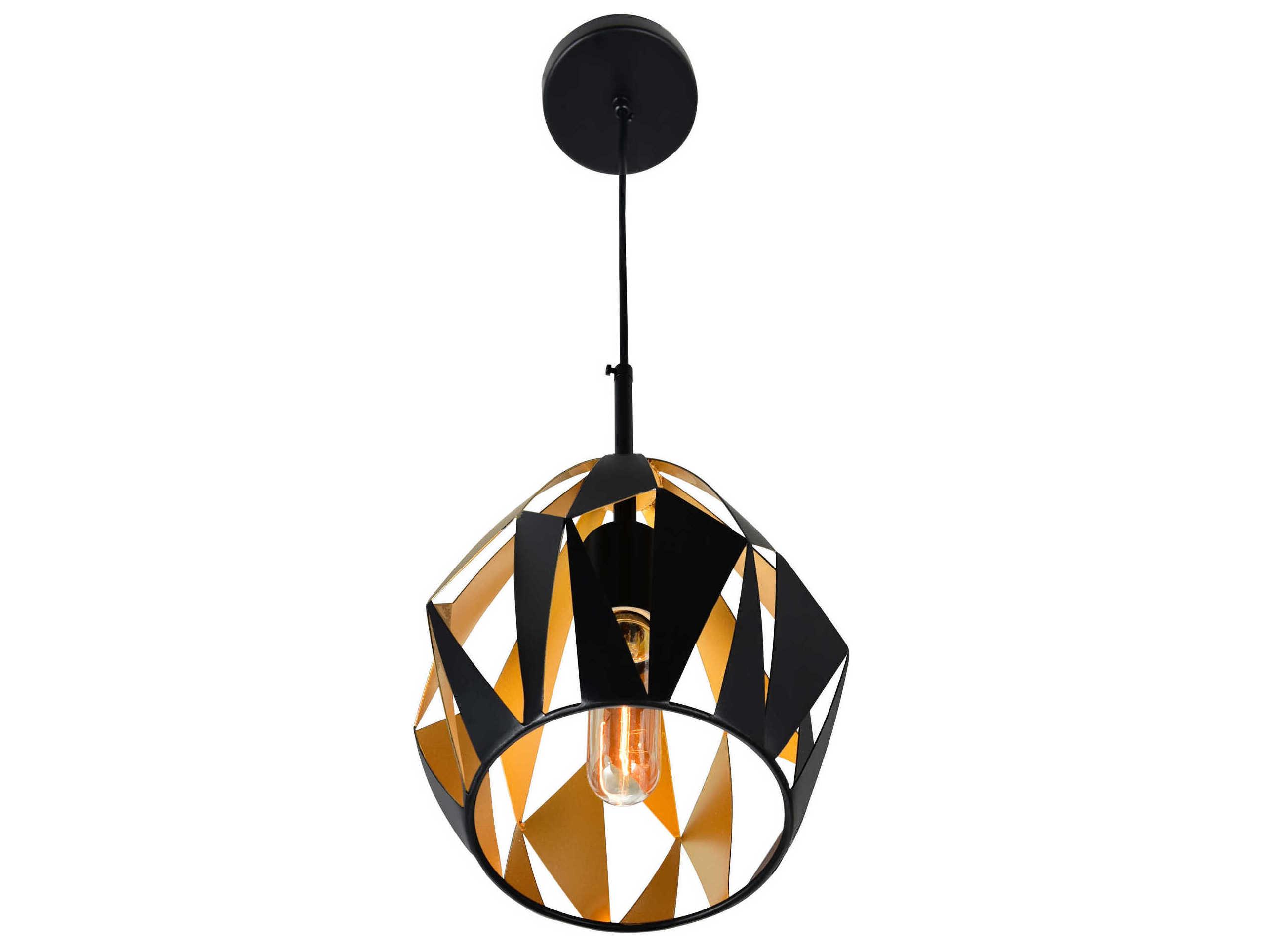 CWI Lighting Oxide 1-Light Black Copper Geometric Pendant