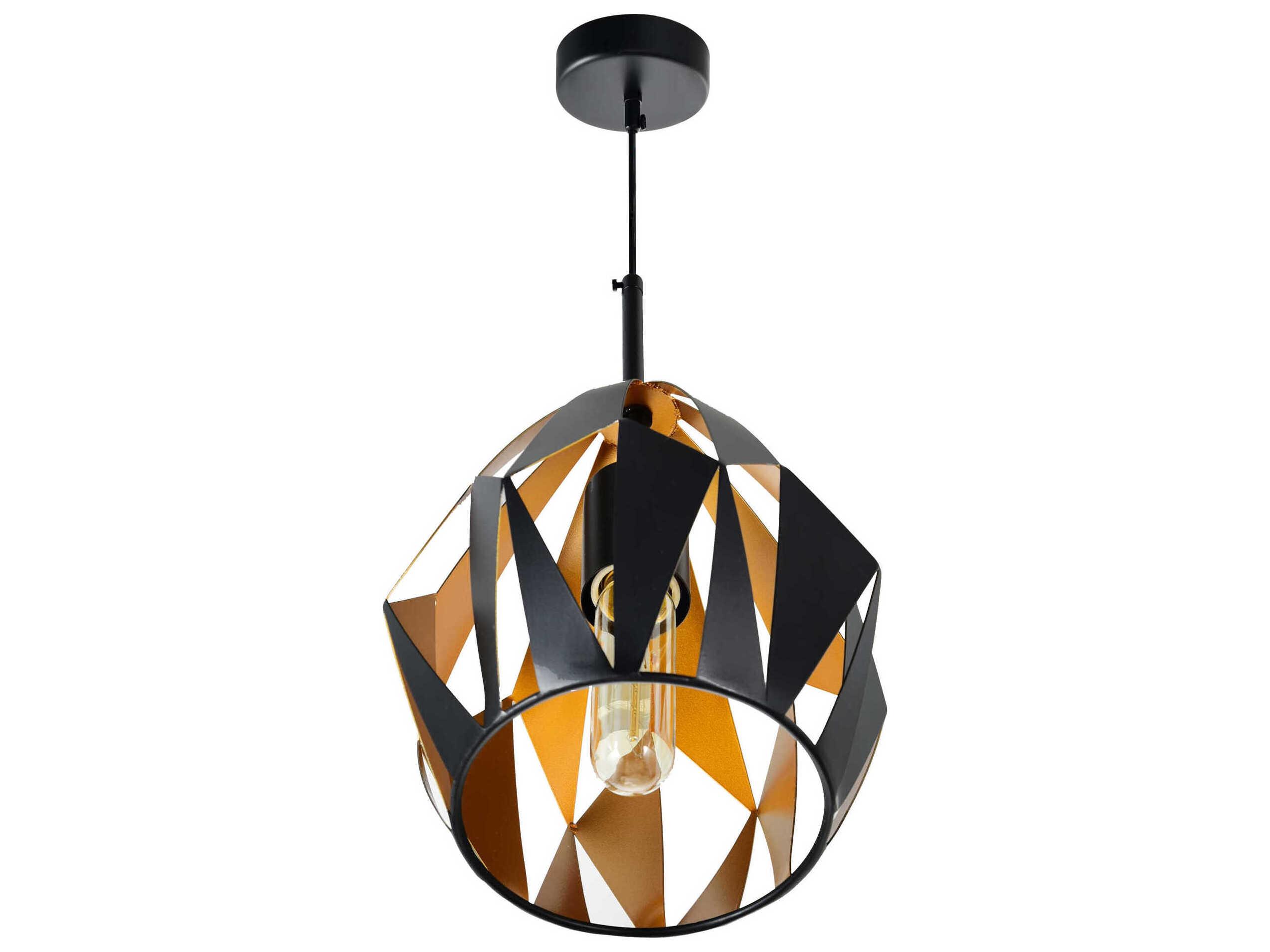 CWI Lighting Oxide 1-Light Black Copper Geometric Pendant