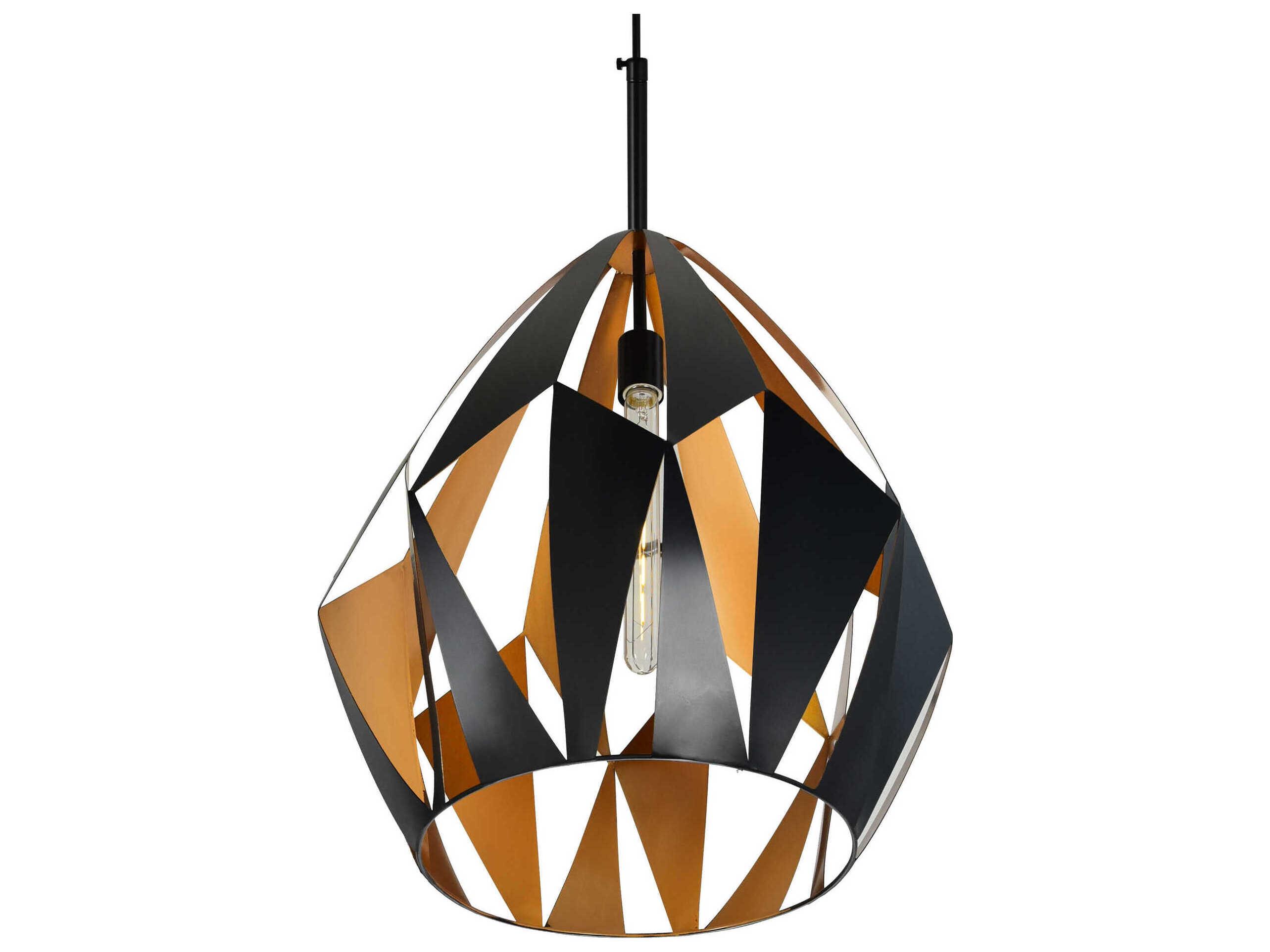 CWI Lighting Oxide 1-Light Black Copper Geometric Pendant