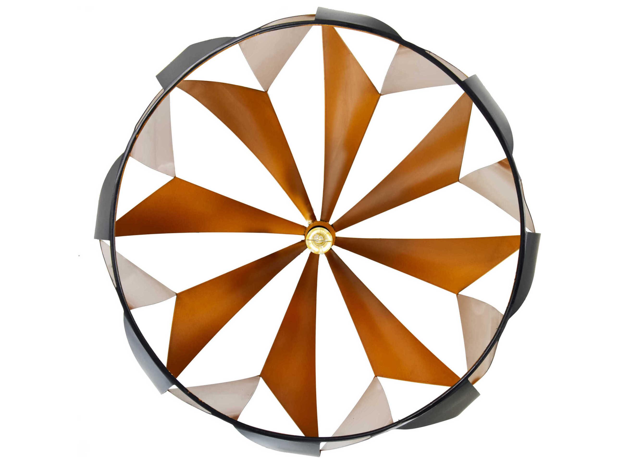 CWI Lighting Oxide 1-Light Black Copper Geometric Pendant