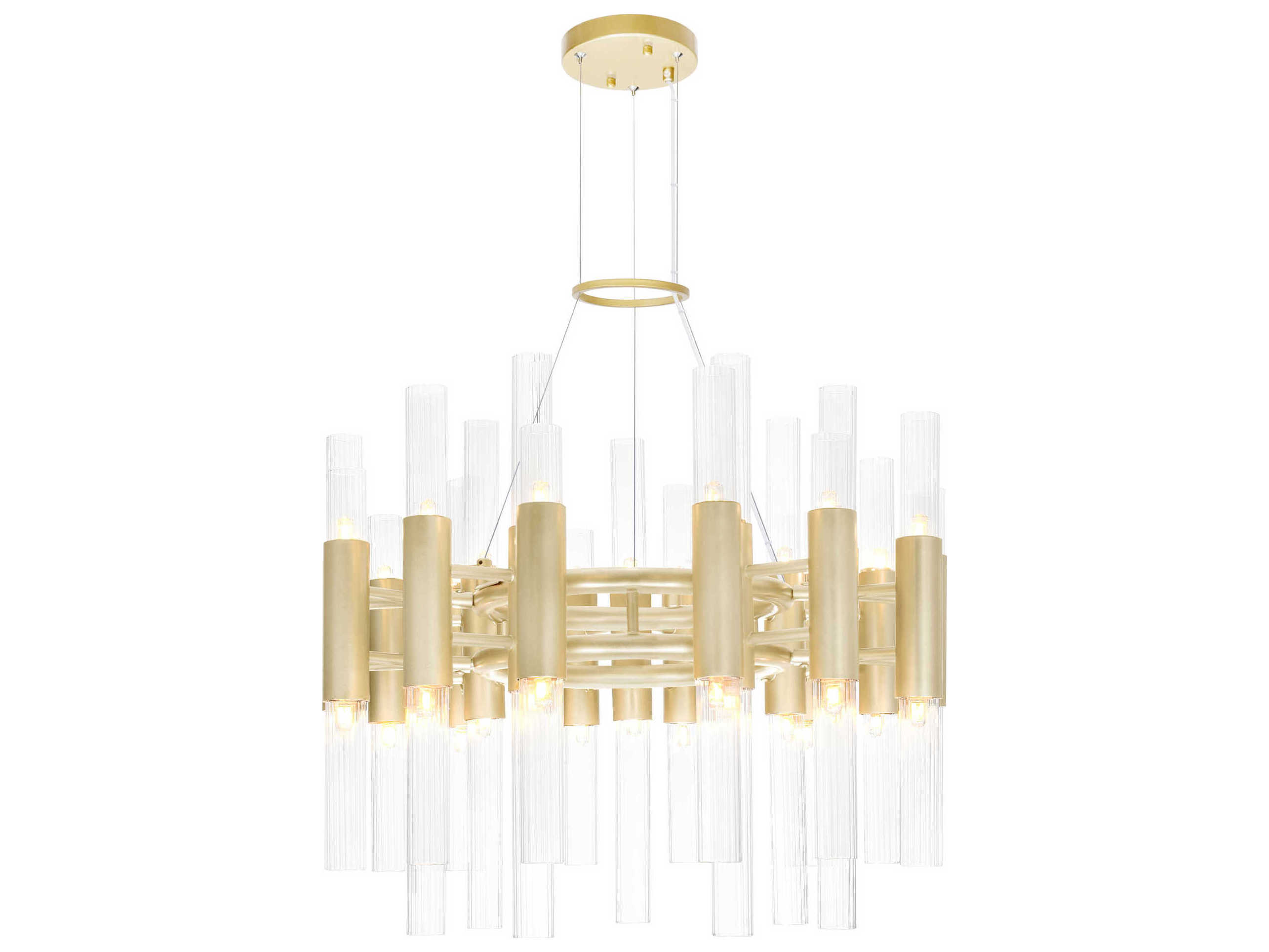 CWI Lighting Orgue 42-Light Satin Gold Linear Chandelier