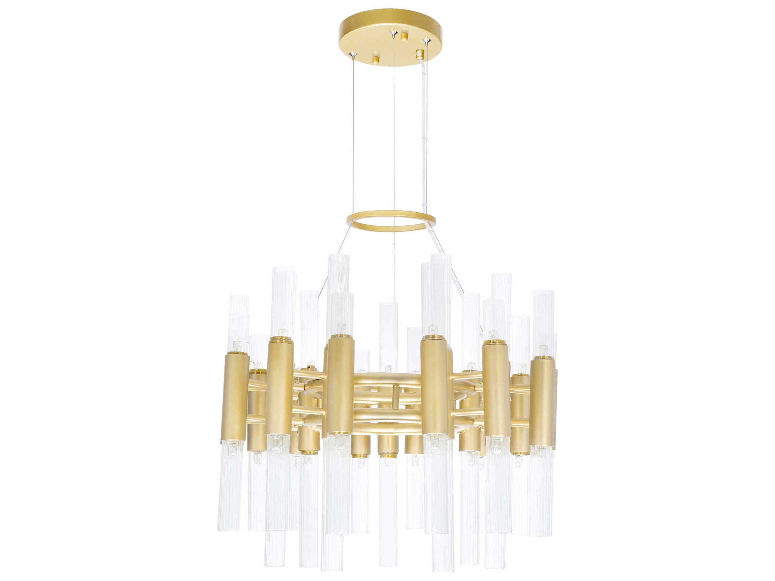 CWI Lighting Orgue 42-Light Satin Gold Linear Chandelier