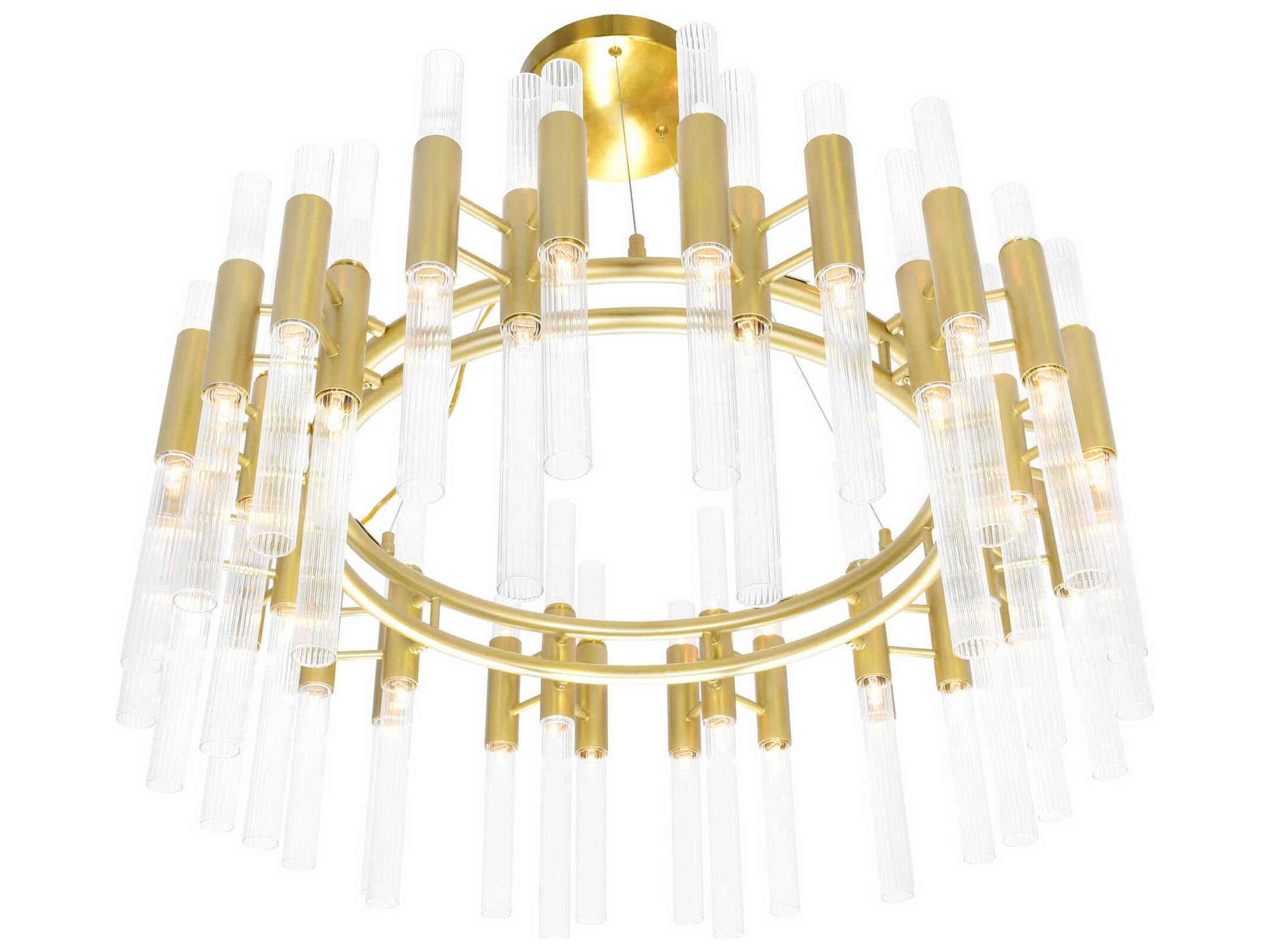 CWI Lighting Orgue 72-Light Satin Gold Linear Chandelier