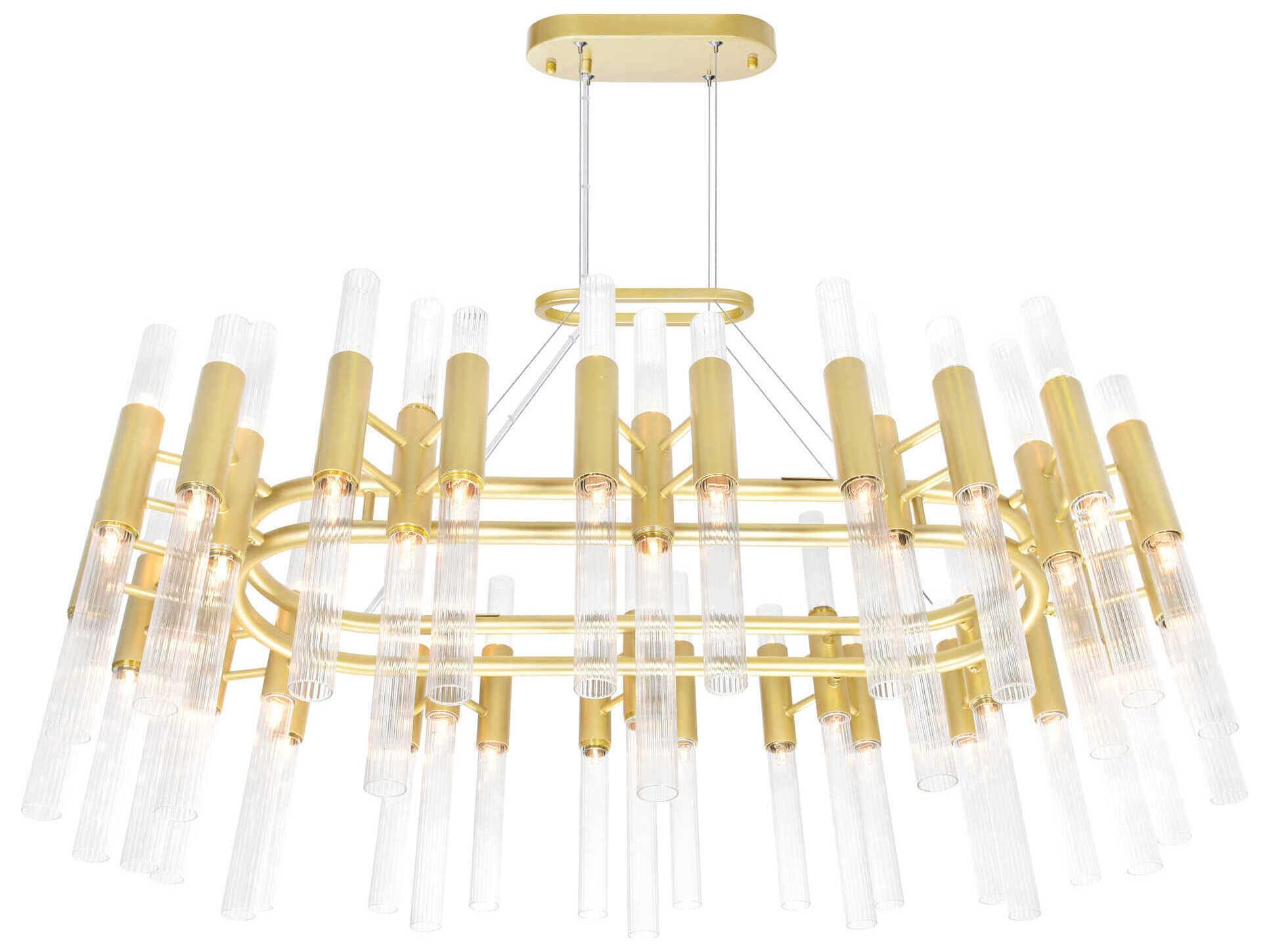 CWI Lighting Orgue 72-Light Satin Gold Linear Island Pendant