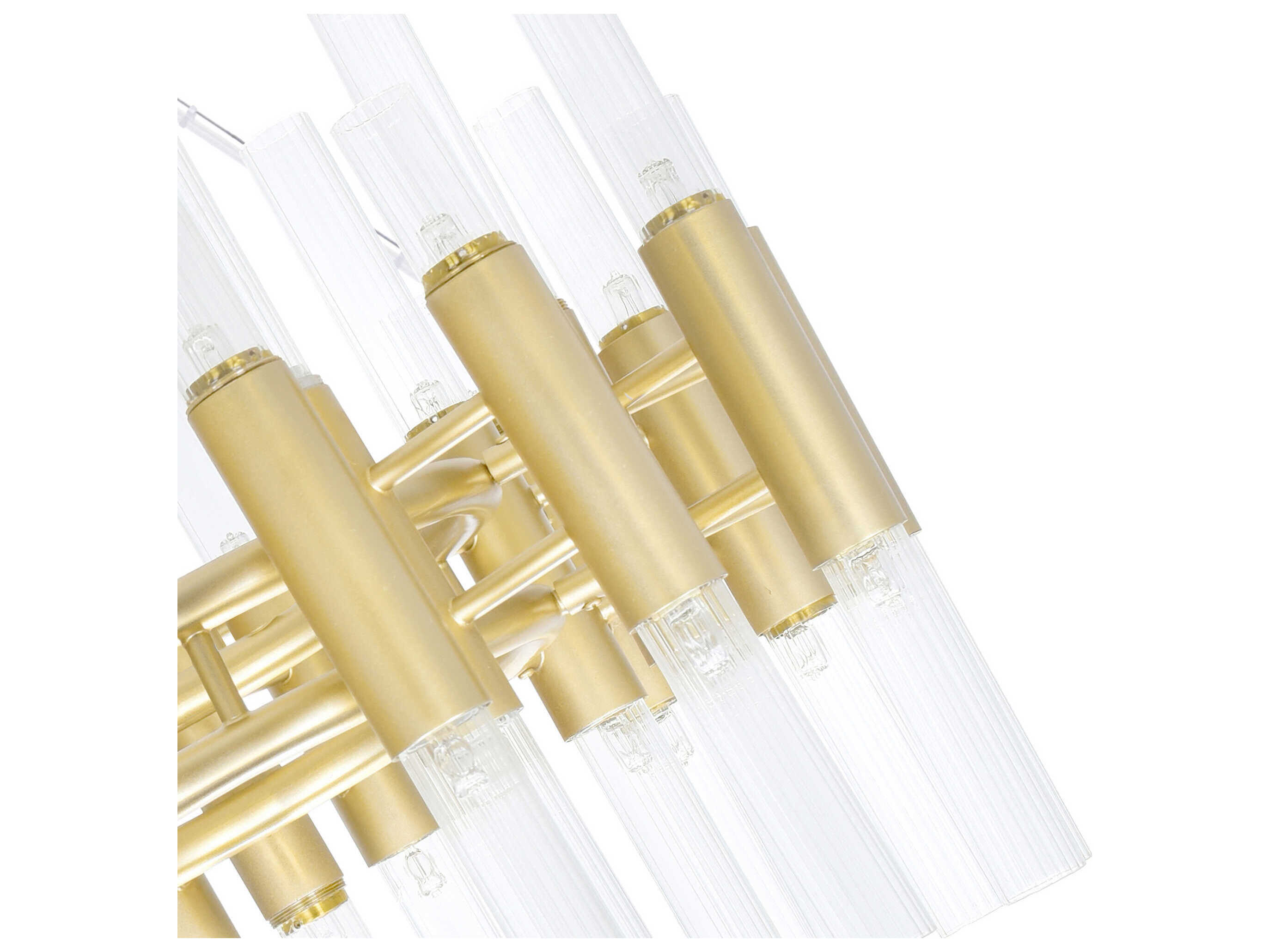 CWI Lighting Orgue 72-Light Satin Gold Linear Island Pendant