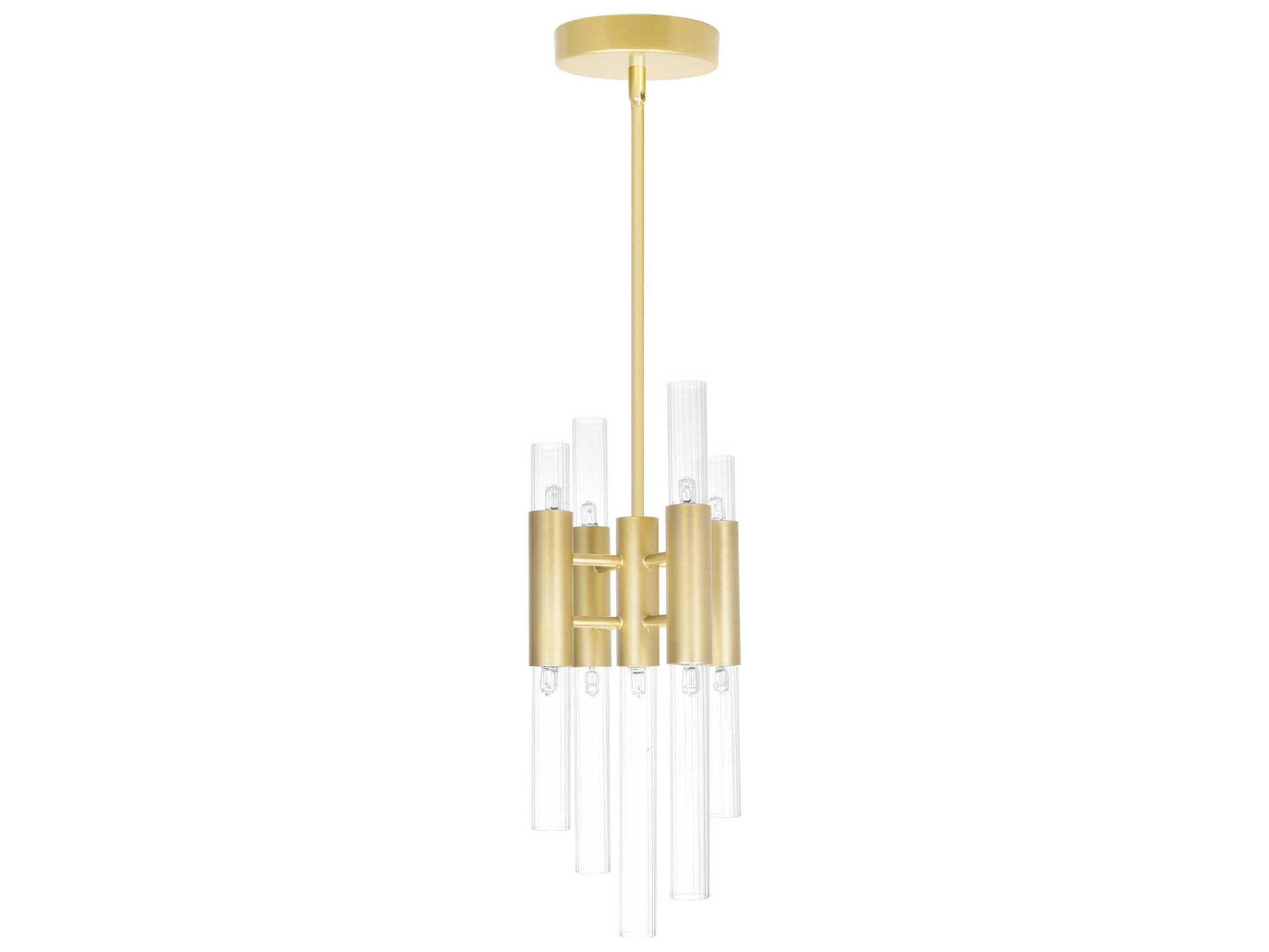 CWI Lighting Orgue 9-Light Satin Gold Linear Mini Pendant
