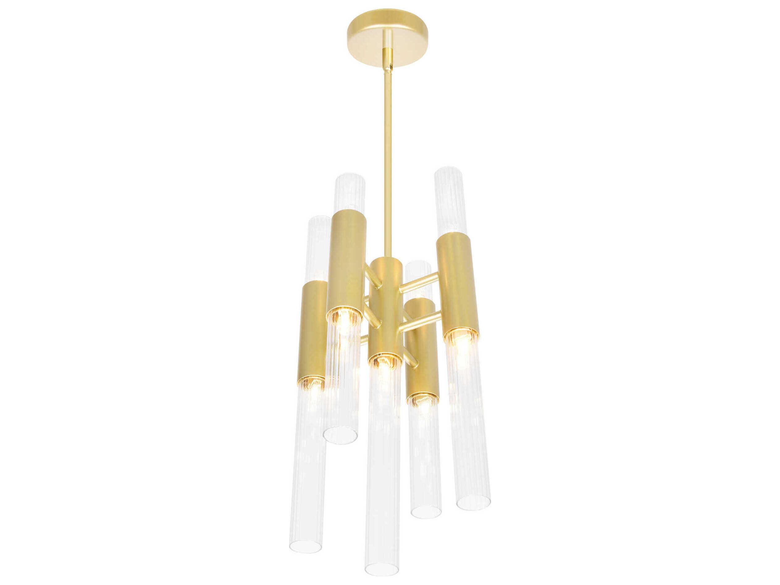 CWI Lighting Orgue 9-Light Satin Gold Linear Mini Pendant
