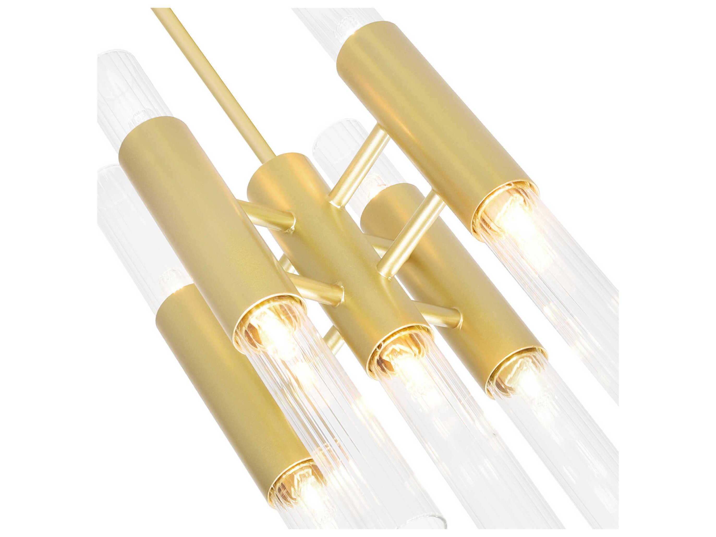 CWI Lighting Orgue 9-Light Satin Gold Linear Mini Pendant