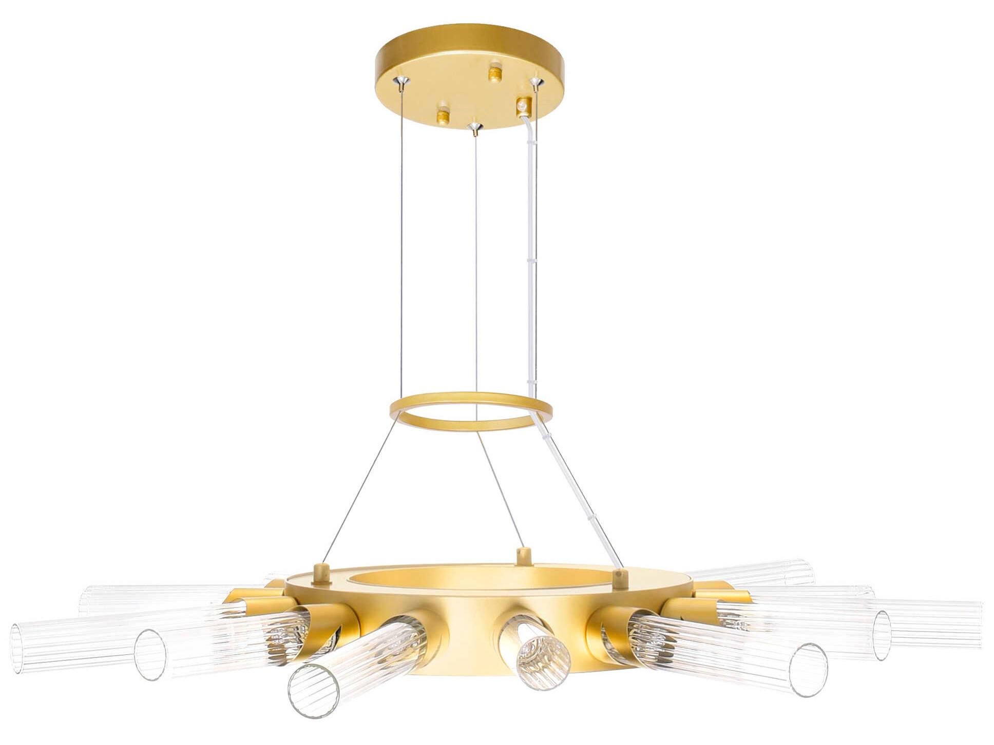 CWI Lighting Collar 14-Light Satin Gold Chandelier