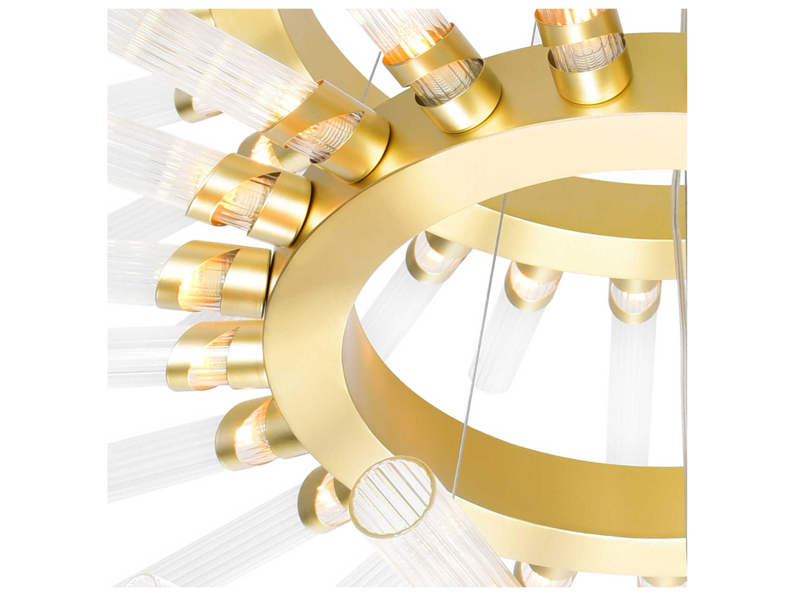 CWI Lighting Collar 63-Light Satin Gold Tiered Chandelier