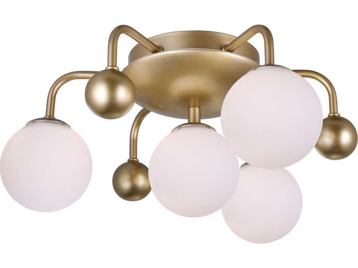 CWI Lighting Element 4-Light Sun Gold Globe Flush Mount