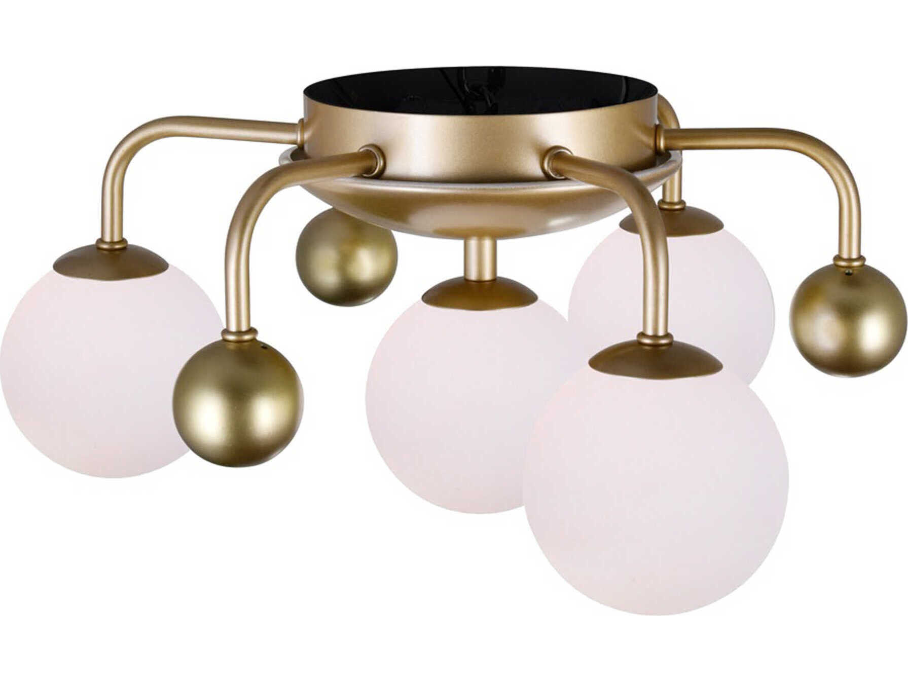 CWI Lighting Element 4-Light Sun Gold Globe Flush Mount