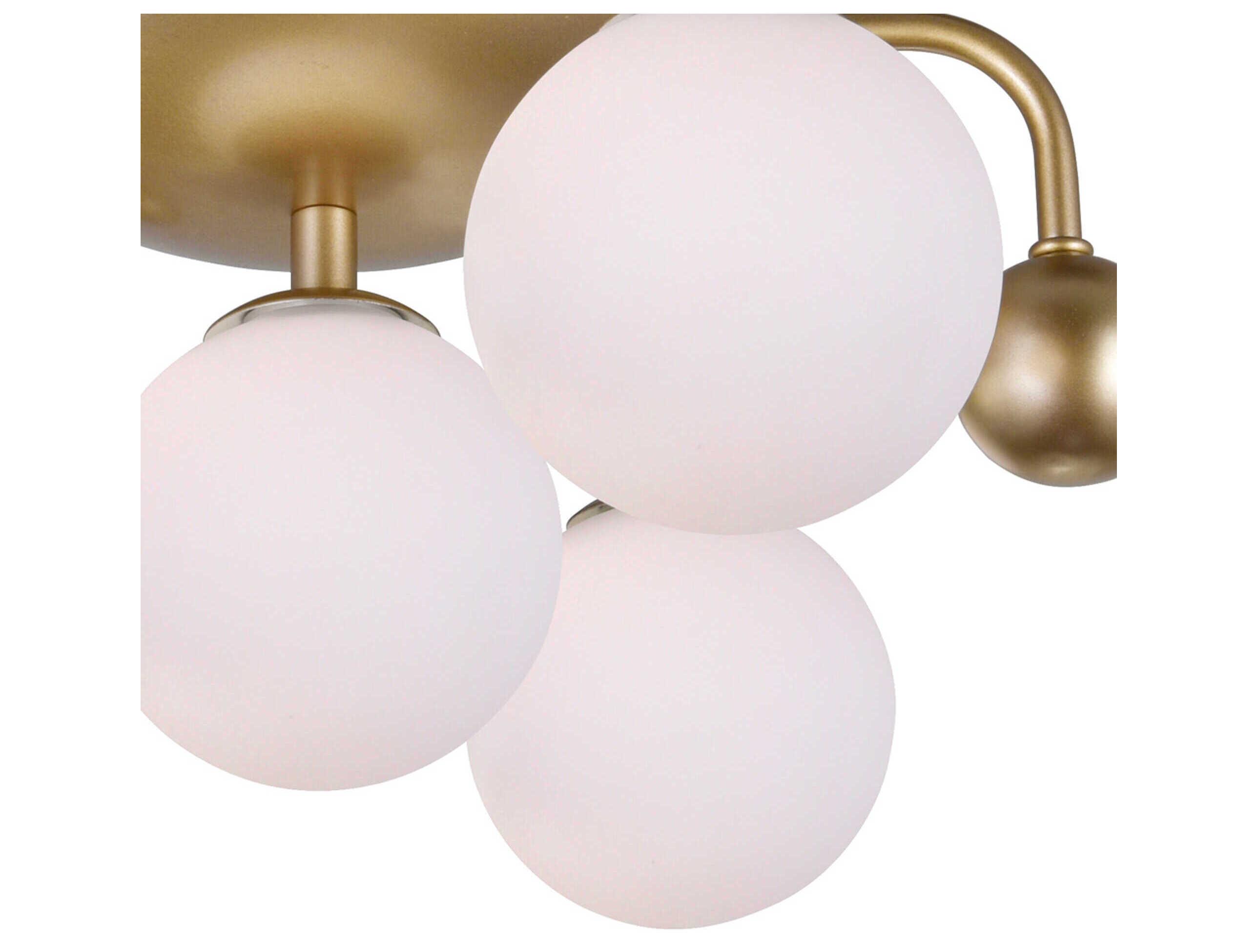 CWI Lighting Element 4-Light Sun Gold Globe Flush Mount