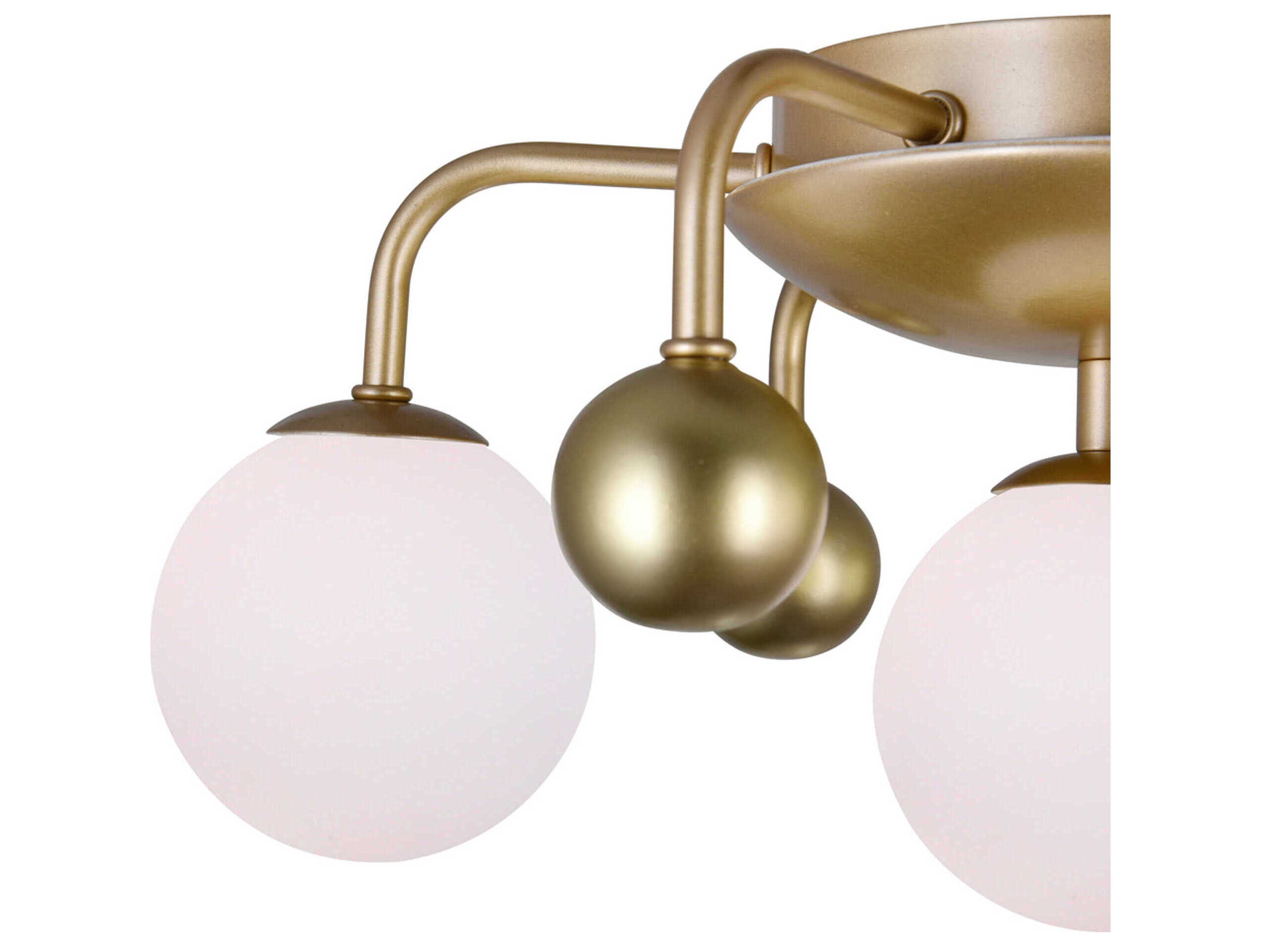 CWI Lighting Element 4-Light Sun Gold Globe Flush Mount