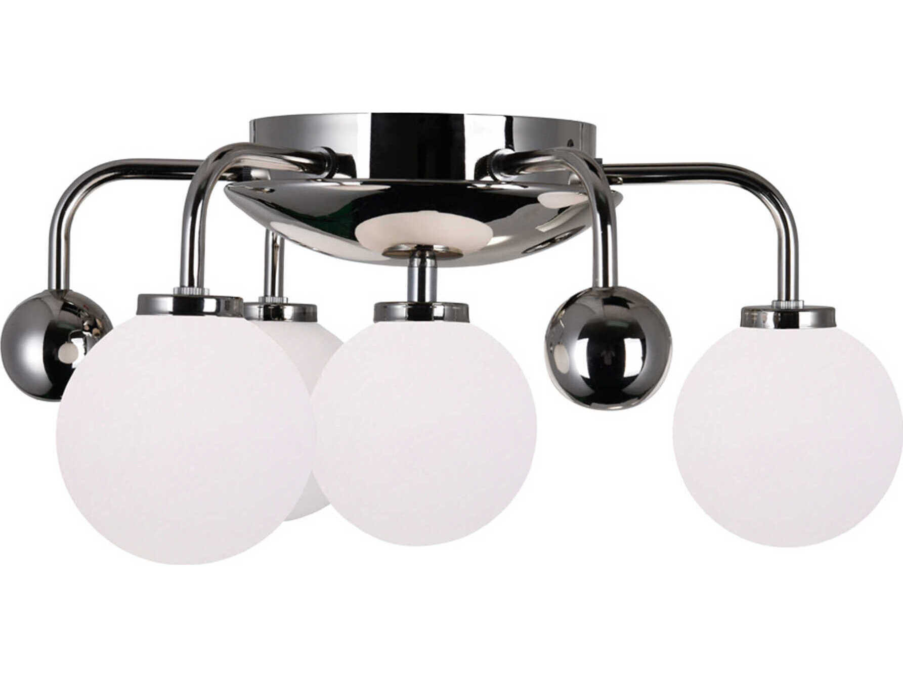 CWI Lighting Element 4-Light Polished Nickel Globe Flush Mount