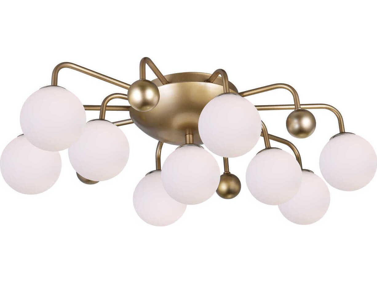CWI Lighting Element 9-Light Sun Gold Globe Flush Mount