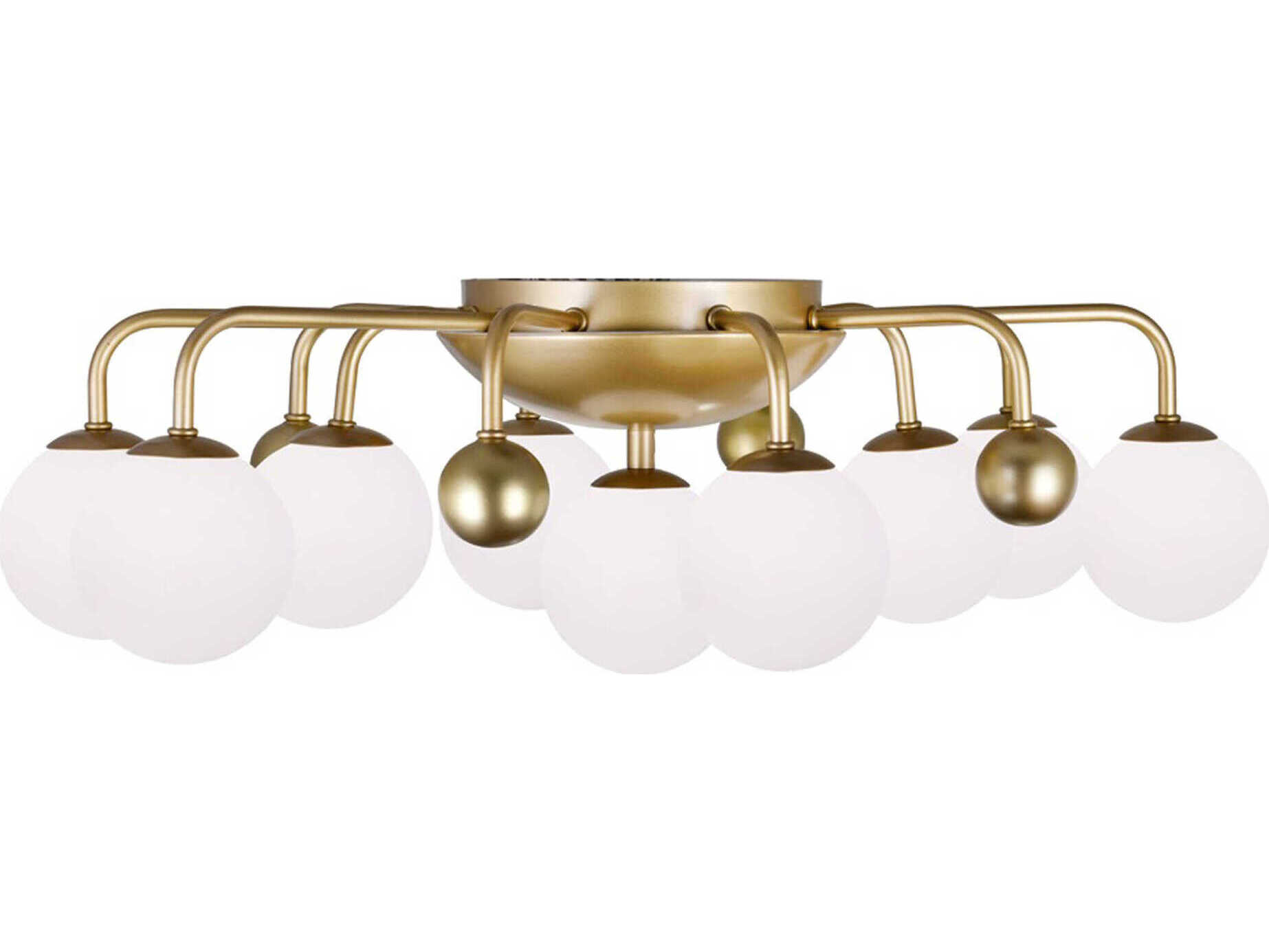 CWI Lighting Element 9-Light Sun Gold Globe Flush Mount