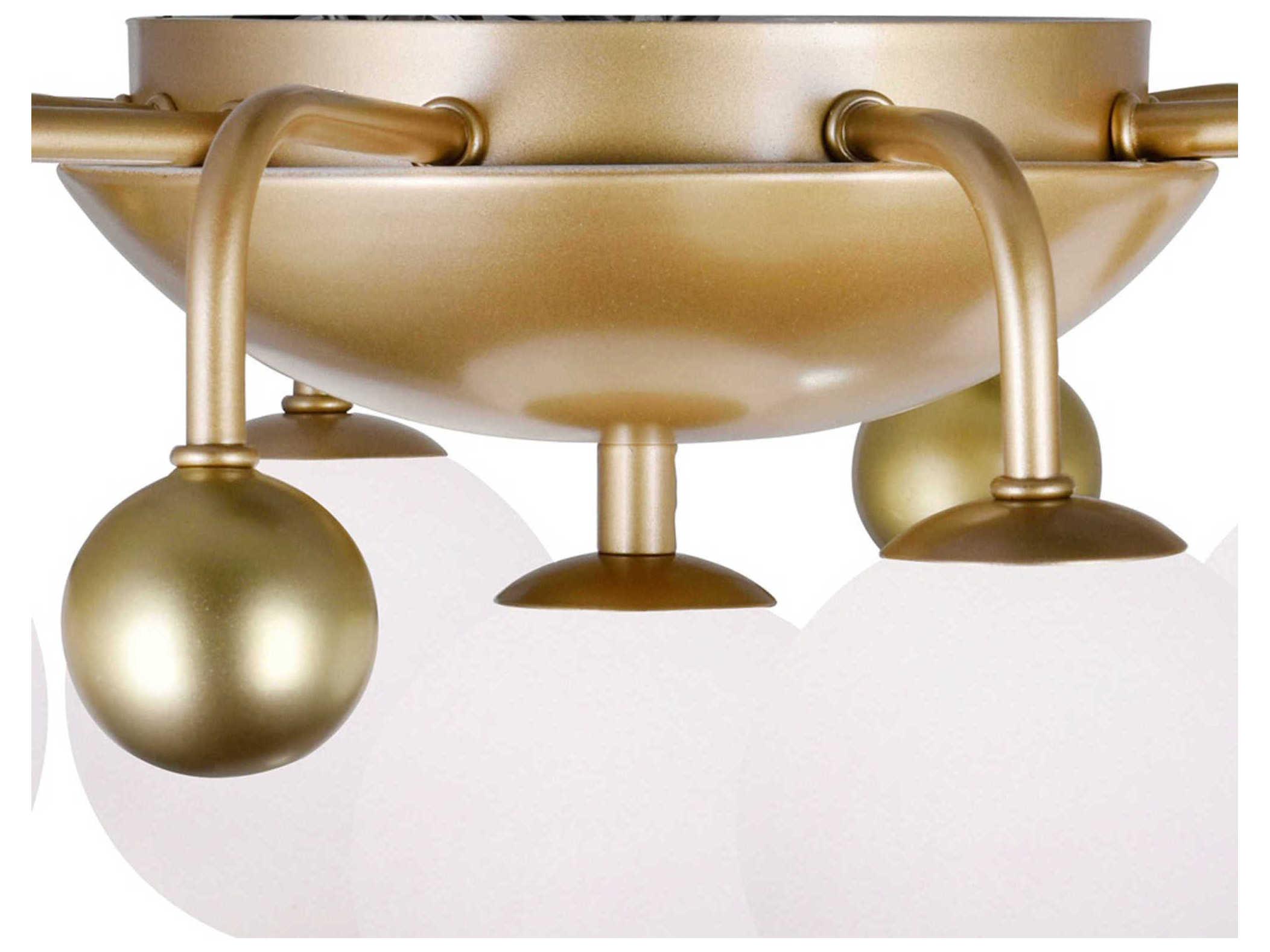 CWI Lighting Element 9-Light Sun Gold Globe Flush Mount
