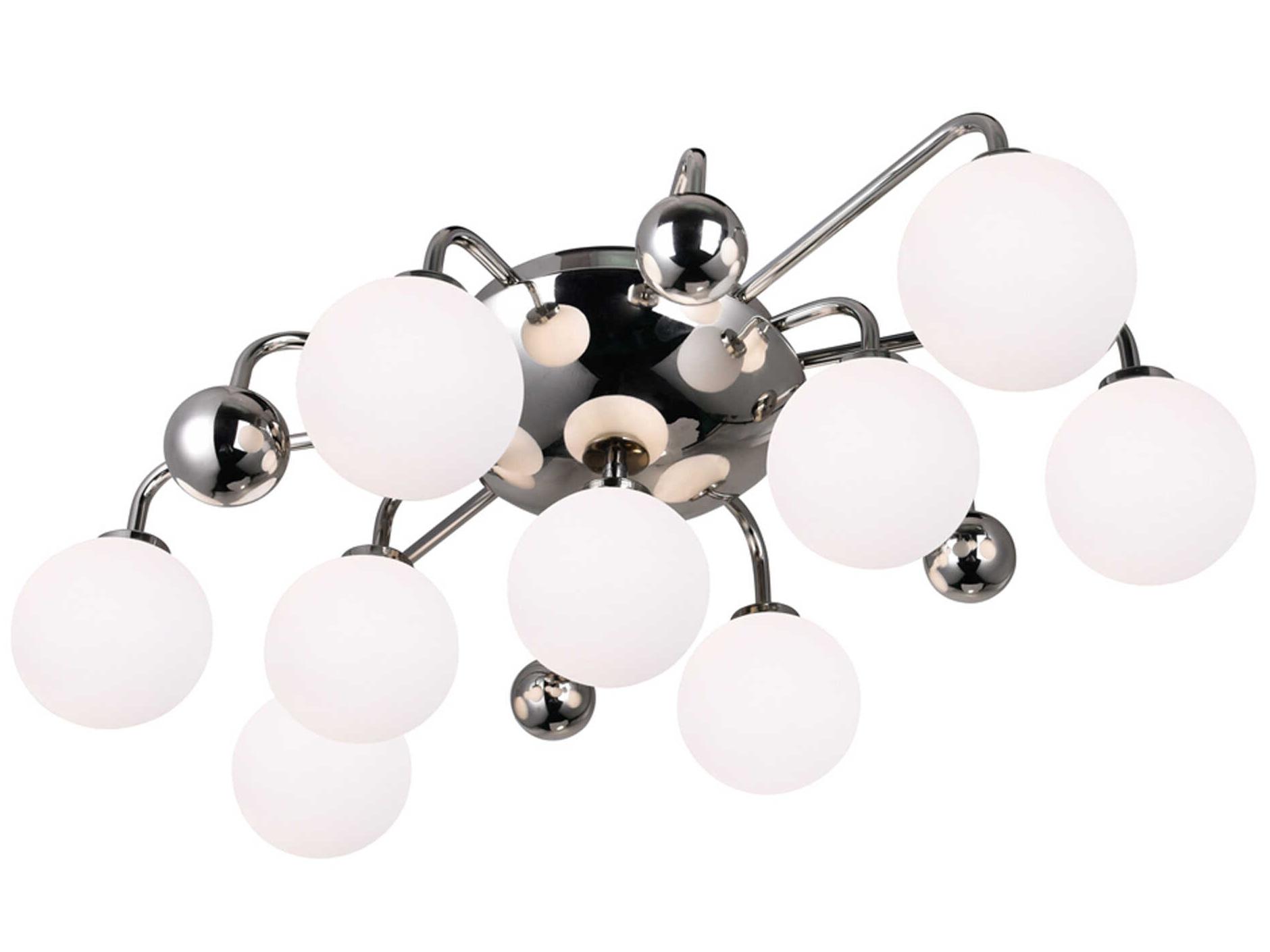CWI Lighting Element 9-Light Polished Nickel Globe Flush Mount