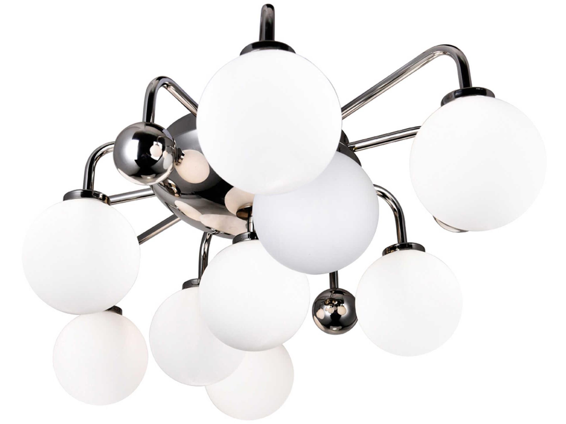 CWI Lighting Element 9-Light Polished Nickel Globe Flush Mount