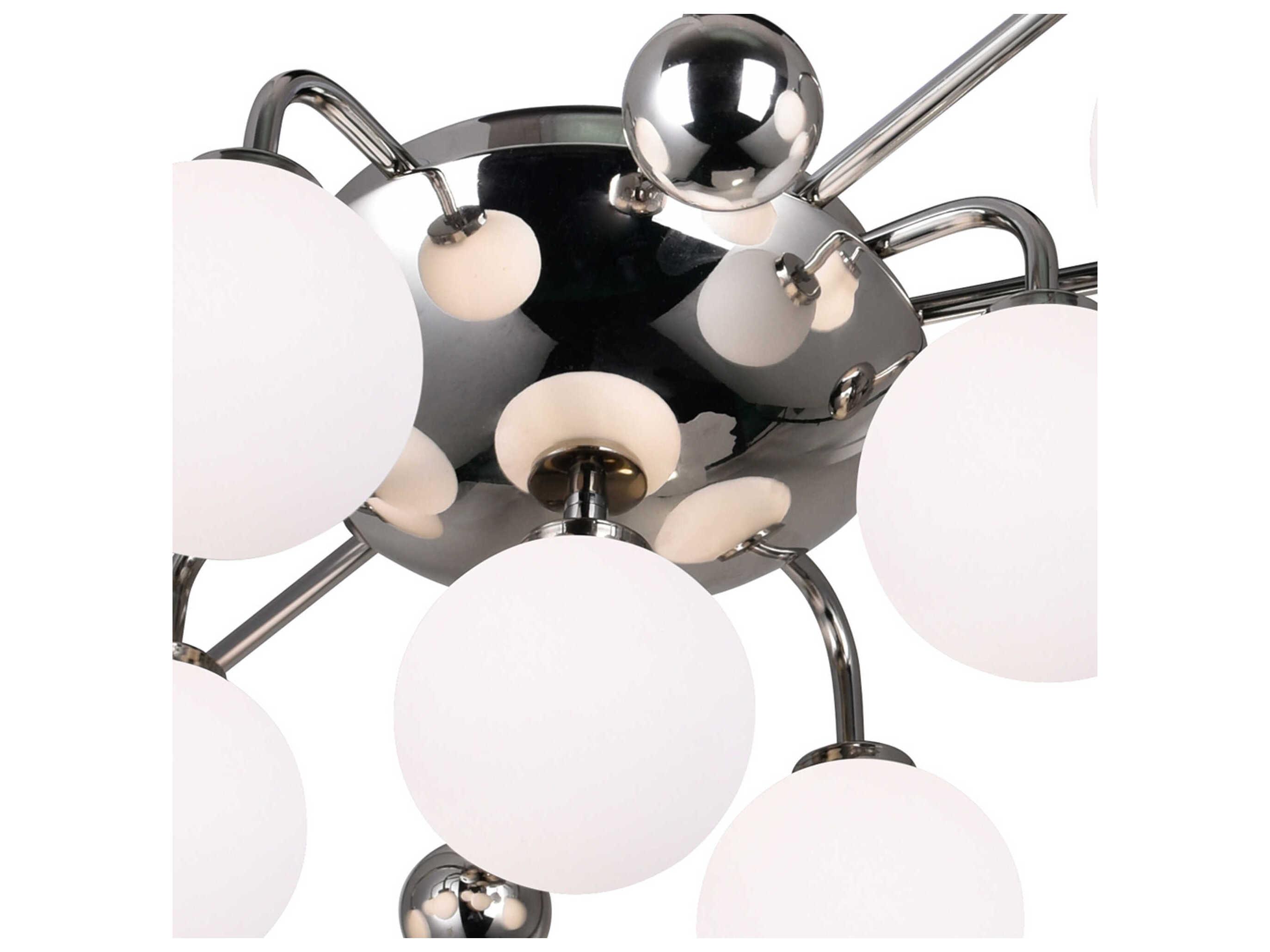 CWI Lighting Element 9-Light Polished Nickel Globe Flush Mount