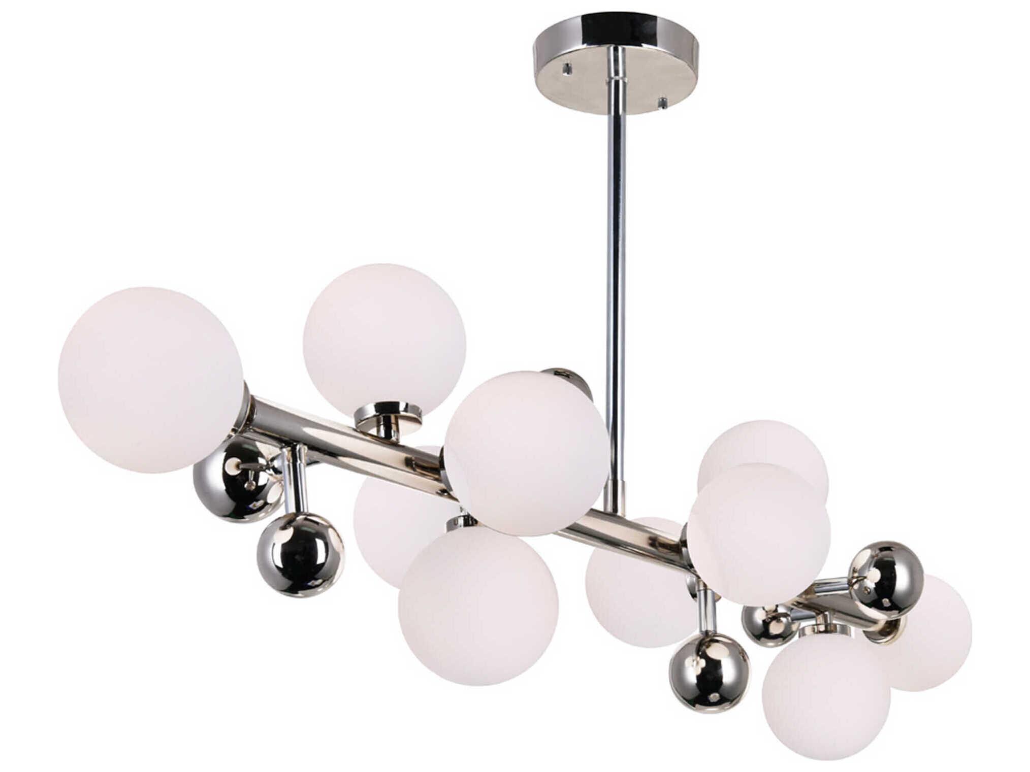 CWI Lighting Element 10-Light Polished Nickel Chrome Globe Island Pendant
