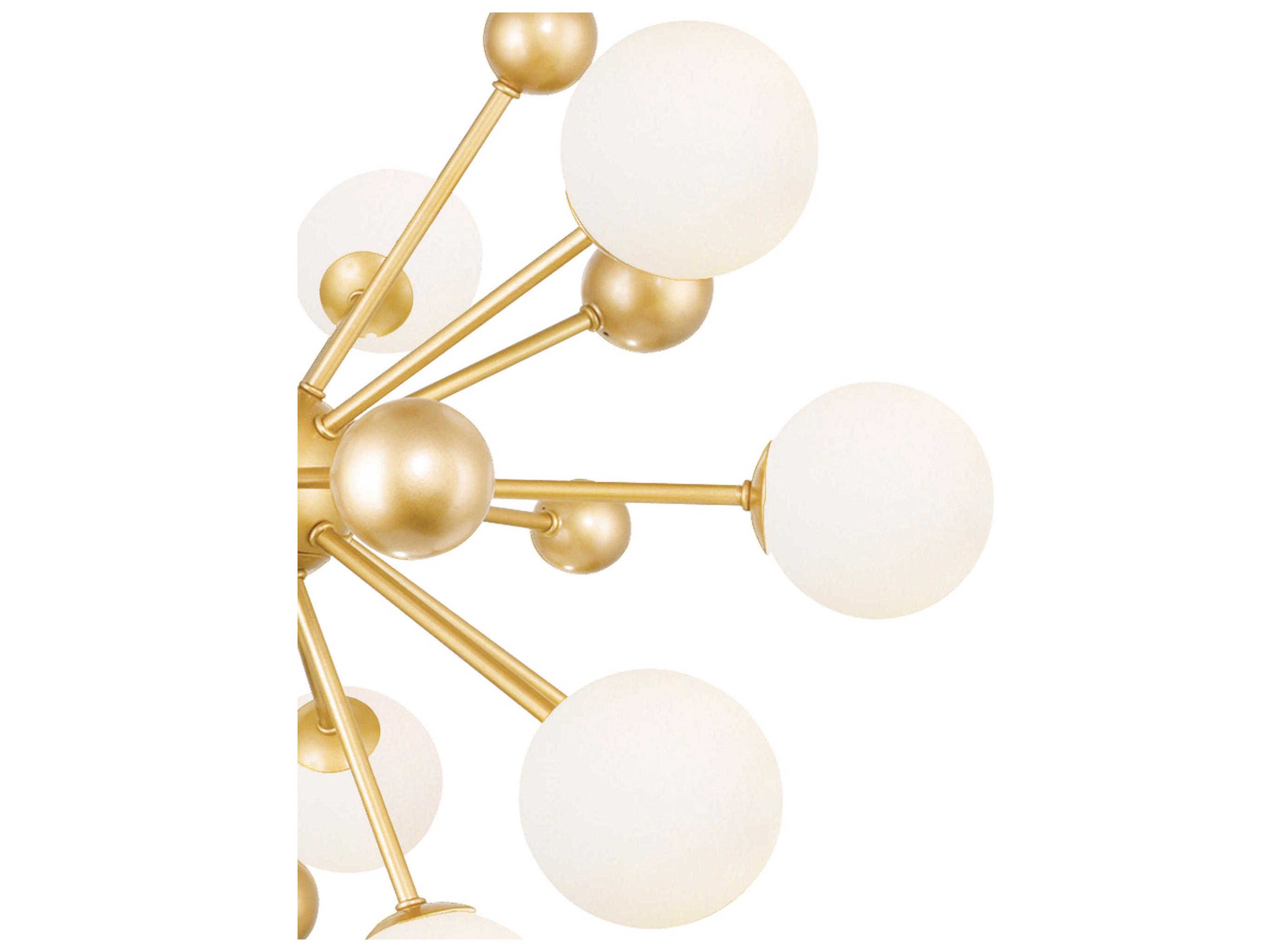 CWI Lighting Element 17-Light Sun Gold Globe Sputnik Pendant