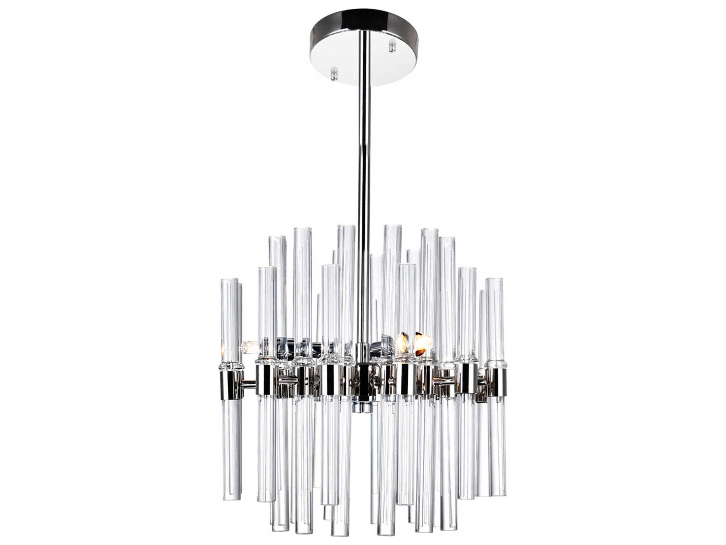 CWI Lighting Miroir 6-Light Polished Nickel Linear Chandelier