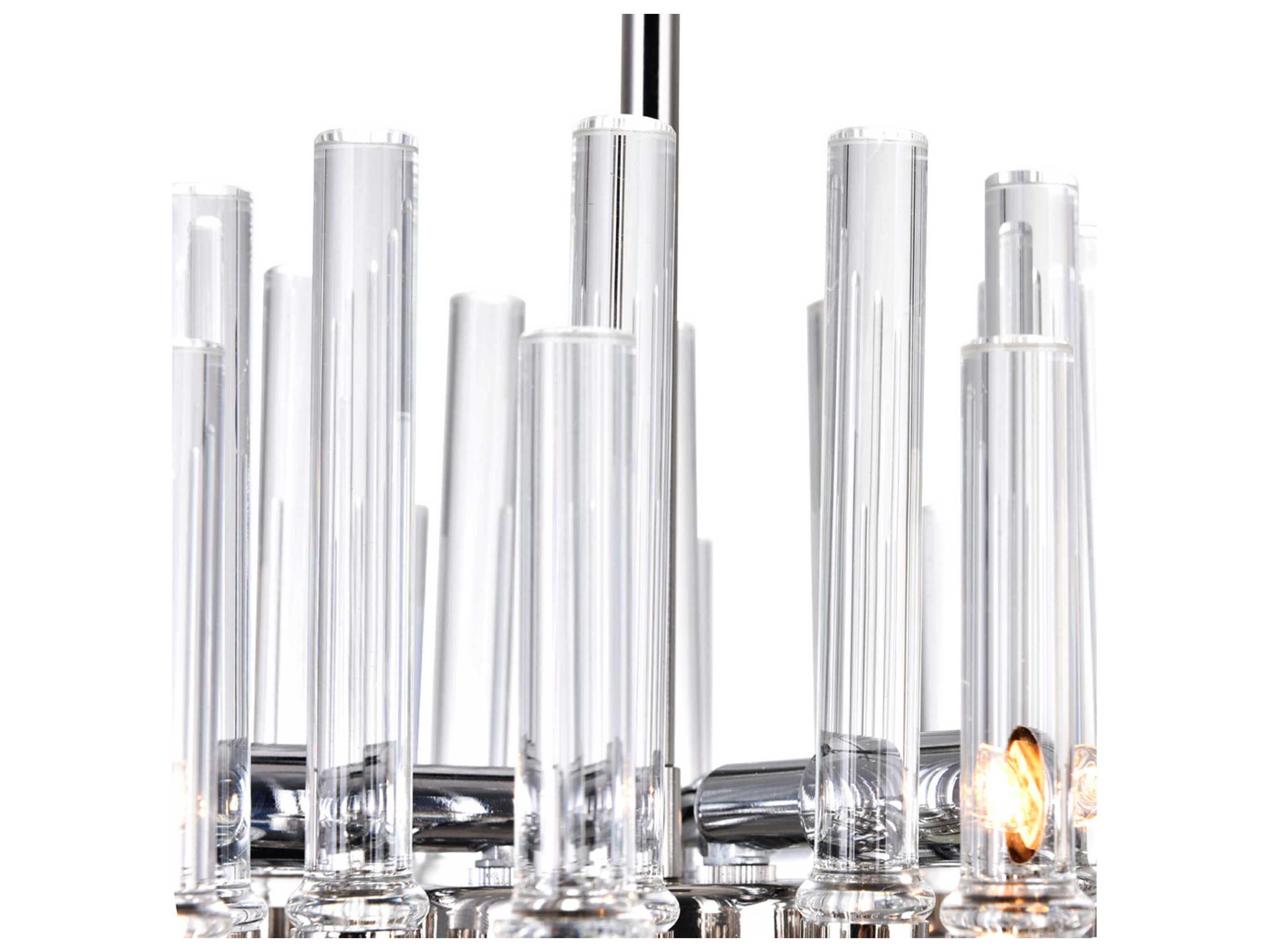 CWI Lighting Miroir 6-Light Polished Nickel Linear Chandelier