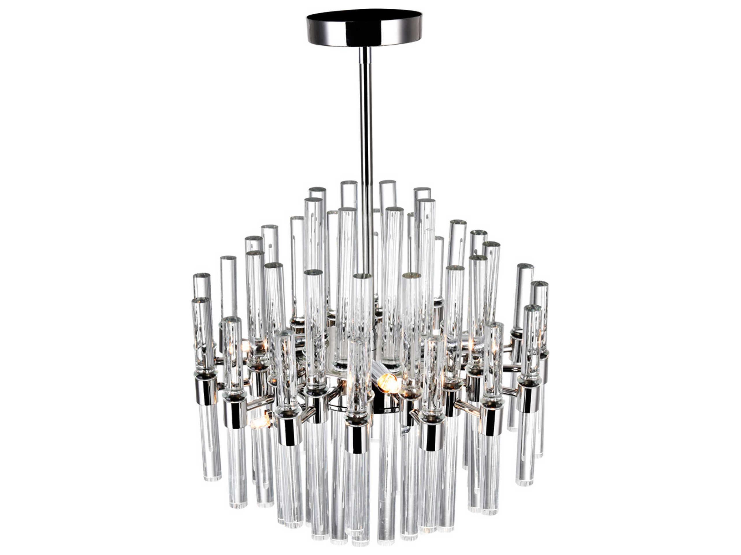 CWI Lighting Miroir 8-Light Polished Nickel Linear Chandelier