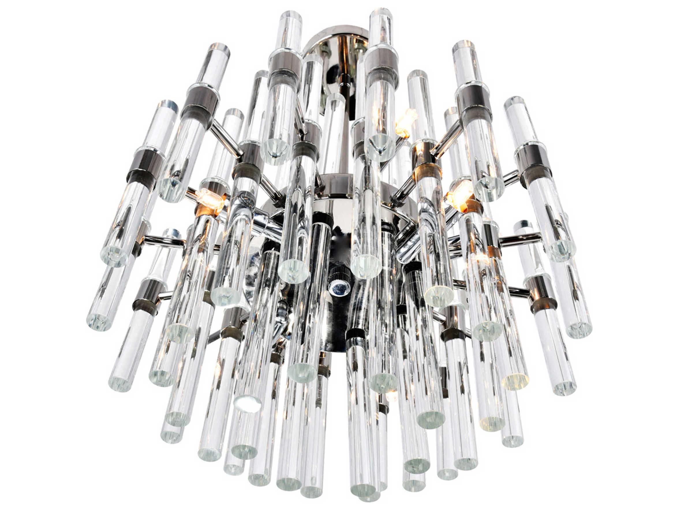 CWI Lighting Miroir 8-Light Polished Nickel Linear Chandelier