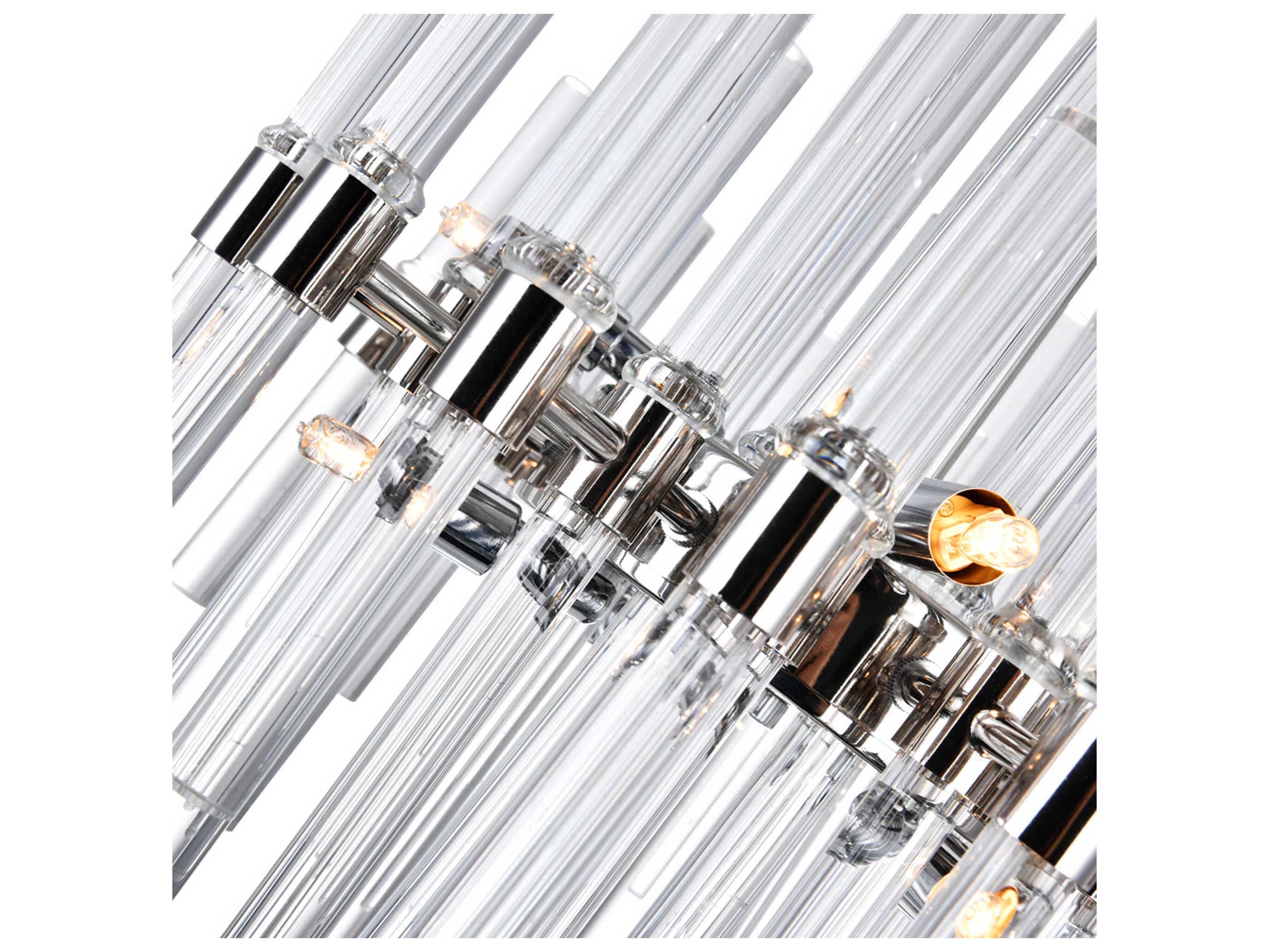 CWI Lighting Miroir 8-Light Polished Nickel Linear Chandelier