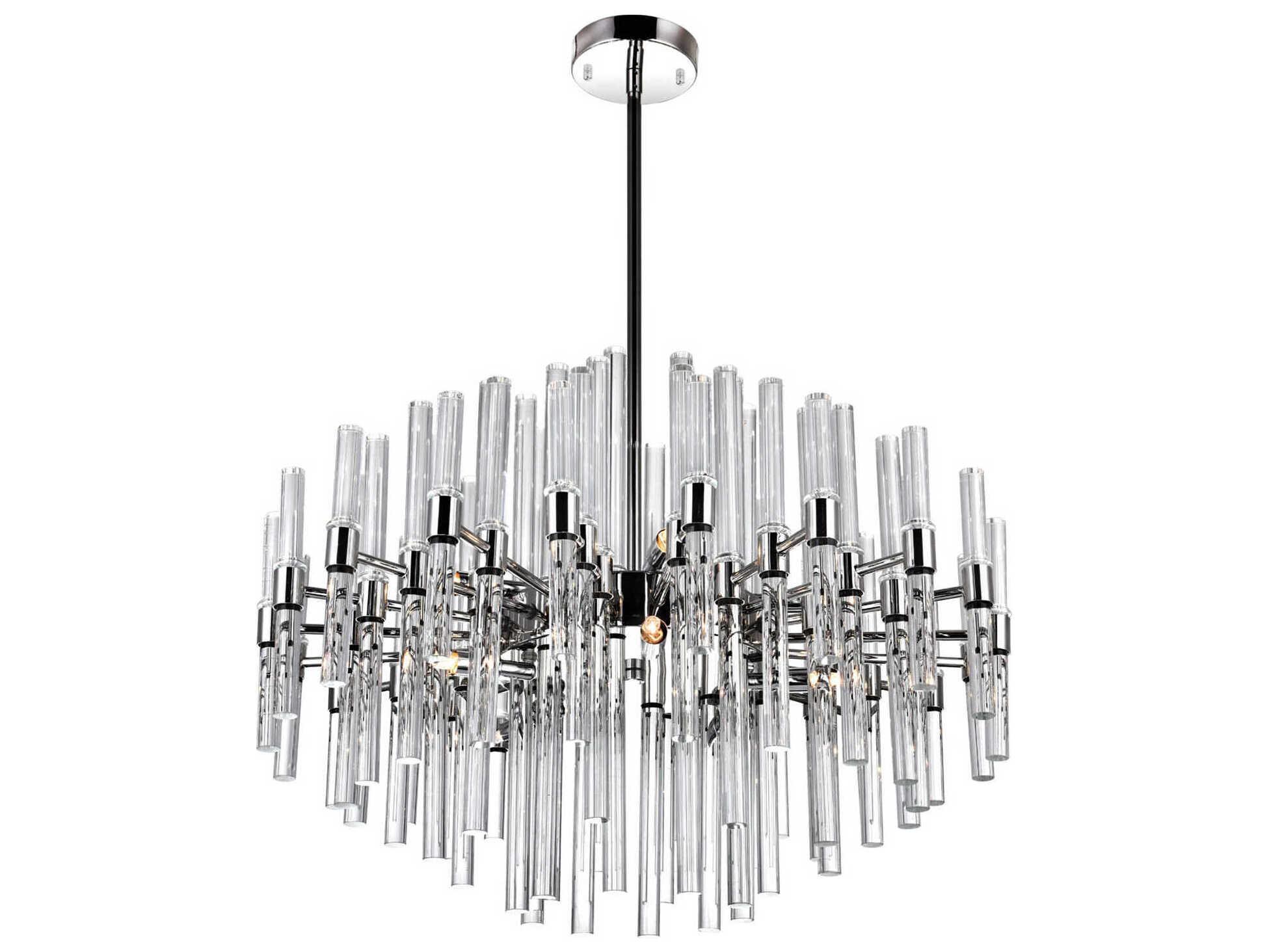 CWI Lighting Miroir 10-Light Polished Nickel Linear Chandelier