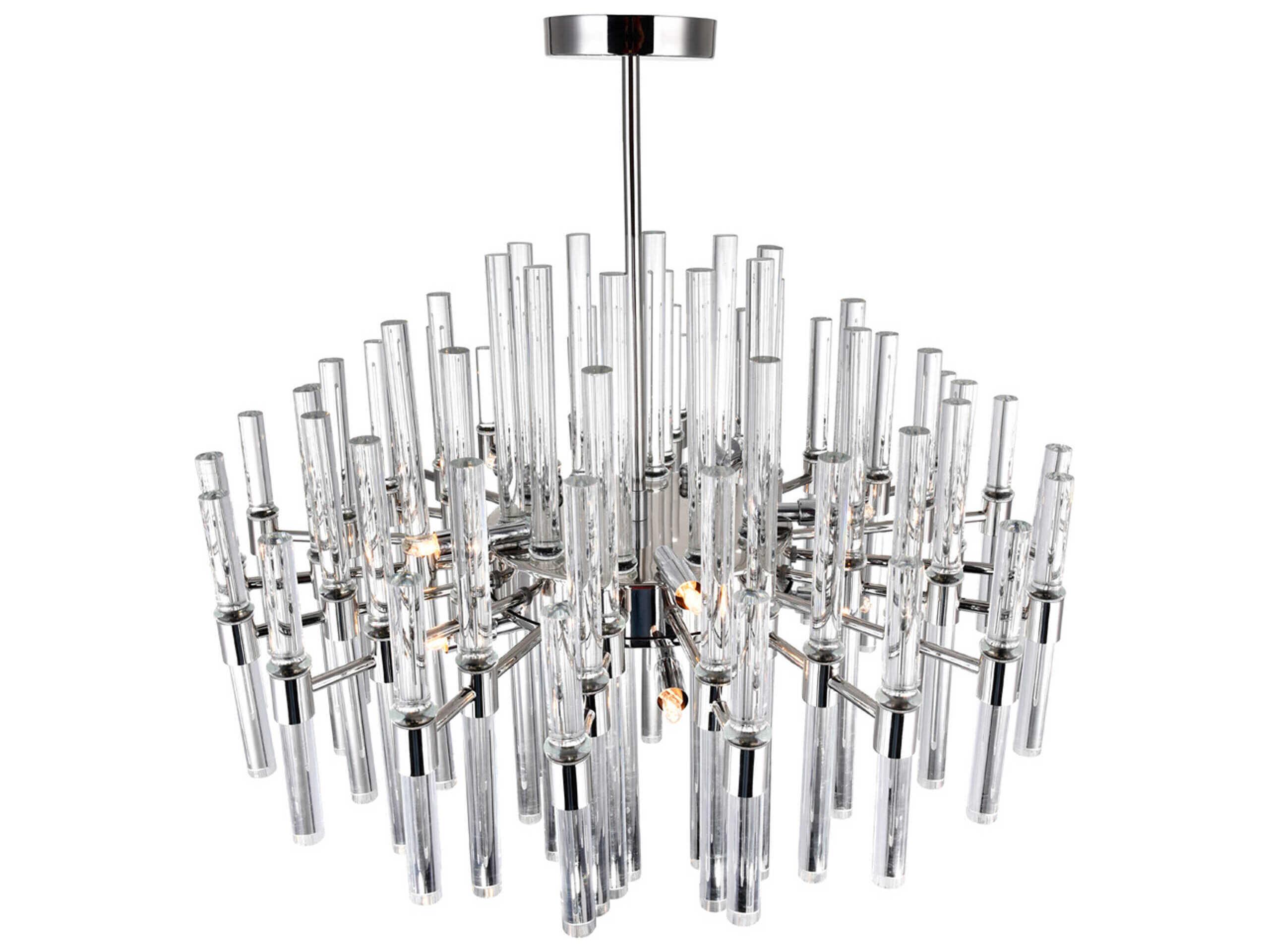 CWI Lighting Miroir 10-Light Polished Nickel Linear Chandelier