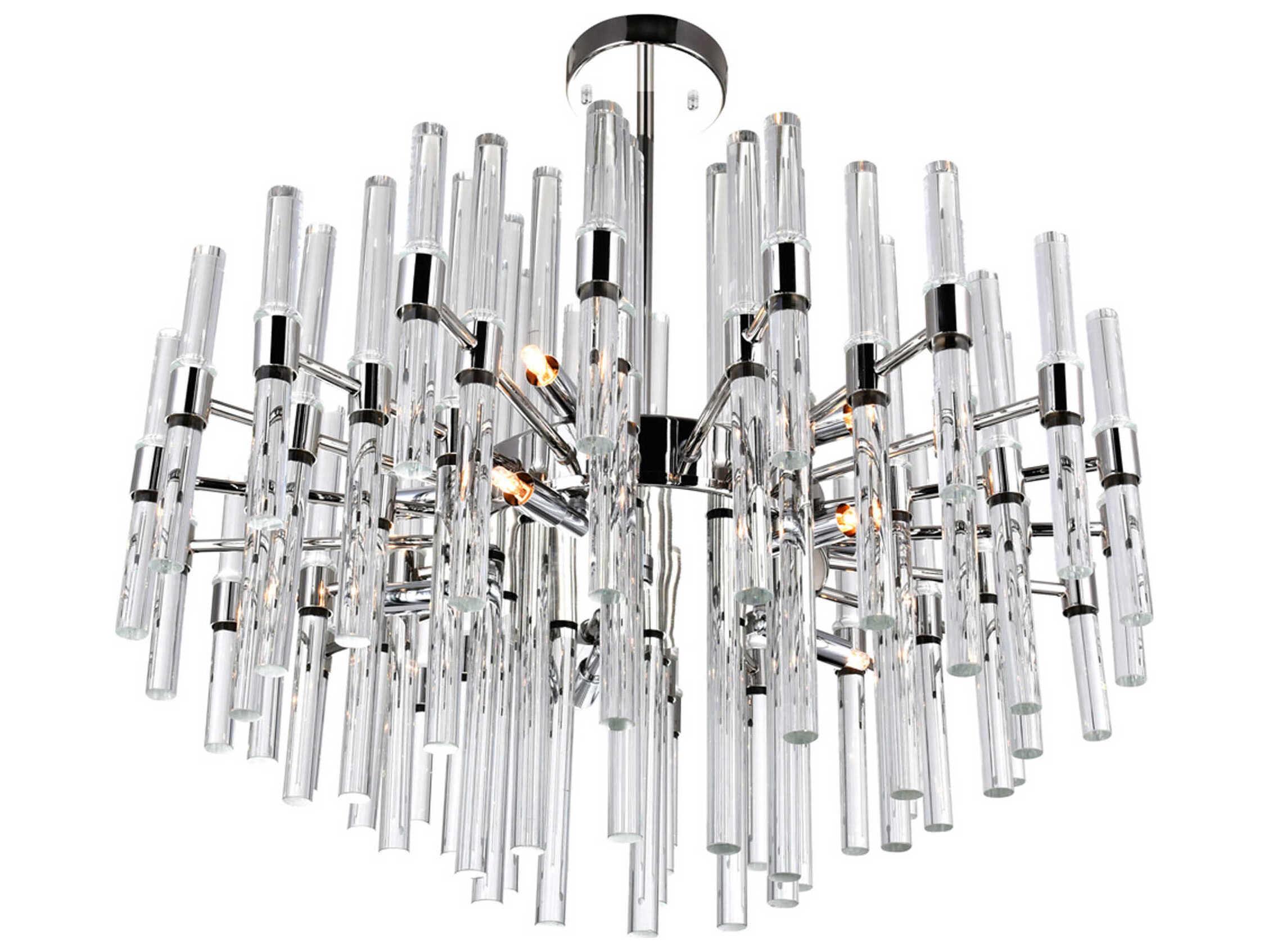 CWI Lighting Miroir 10-Light Polished Nickel Linear Chandelier