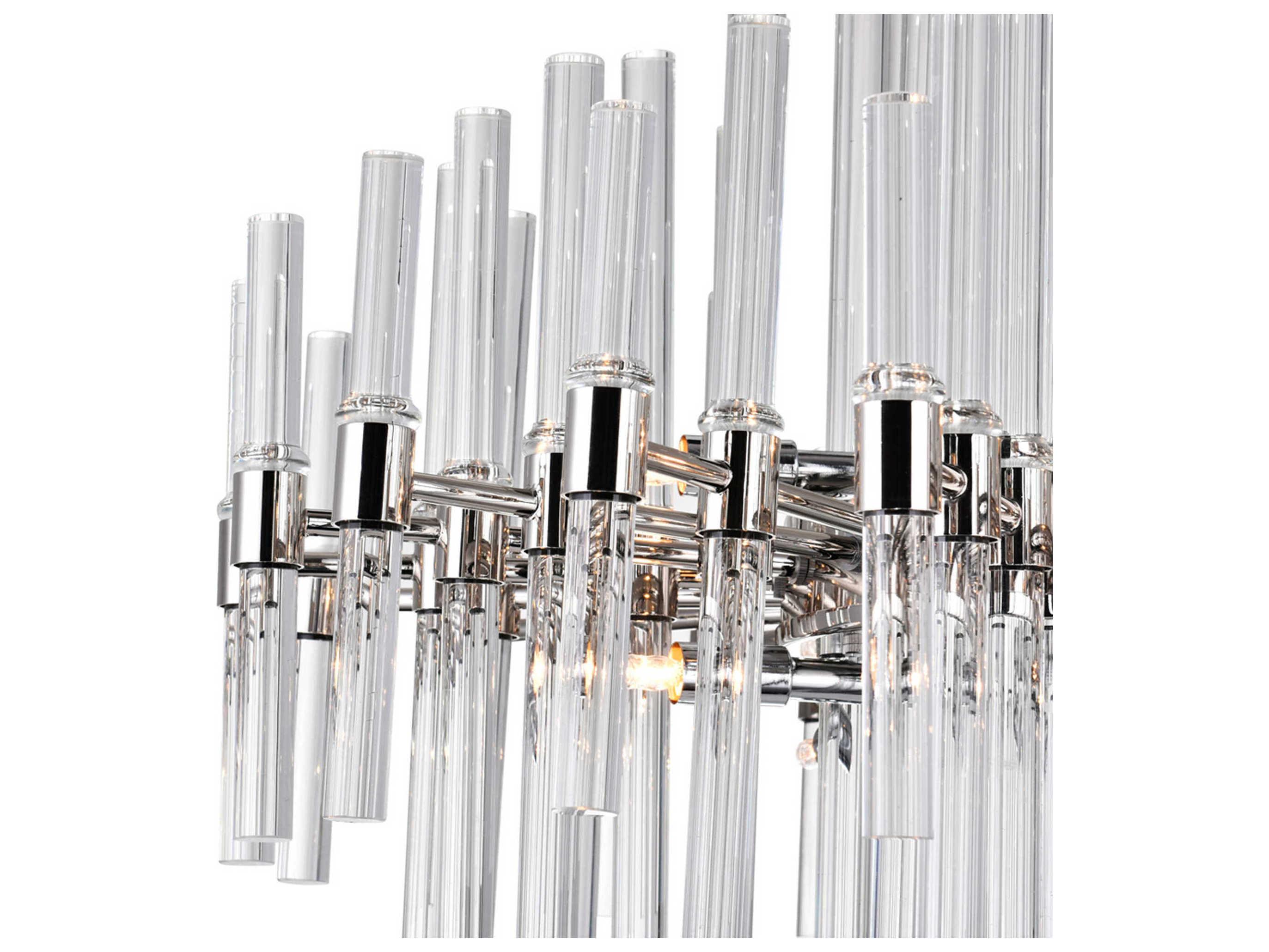 CWI Lighting Miroir 10-Light Polished Nickel Linear Chandelier