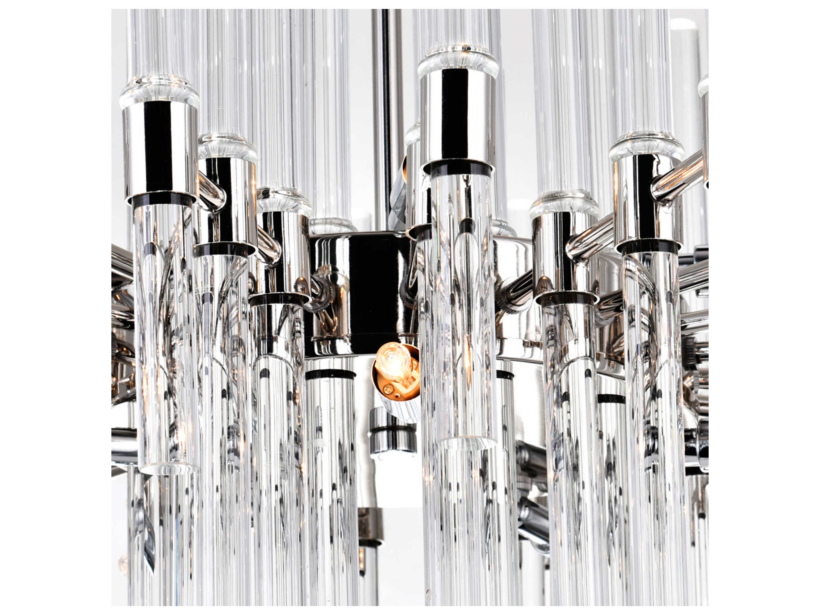CWI Lighting Miroir 10-Light Polished Nickel Linear Chandelier