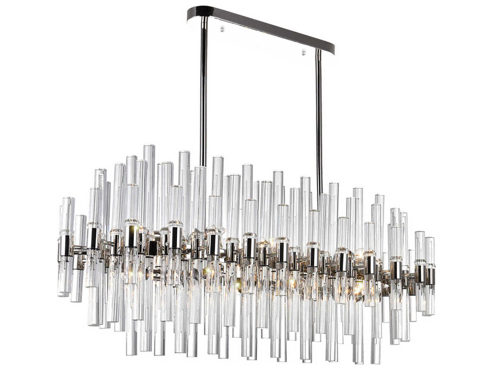 CWI Lighting Miroir 16-Light Polished Nickel Linear Island Pendant