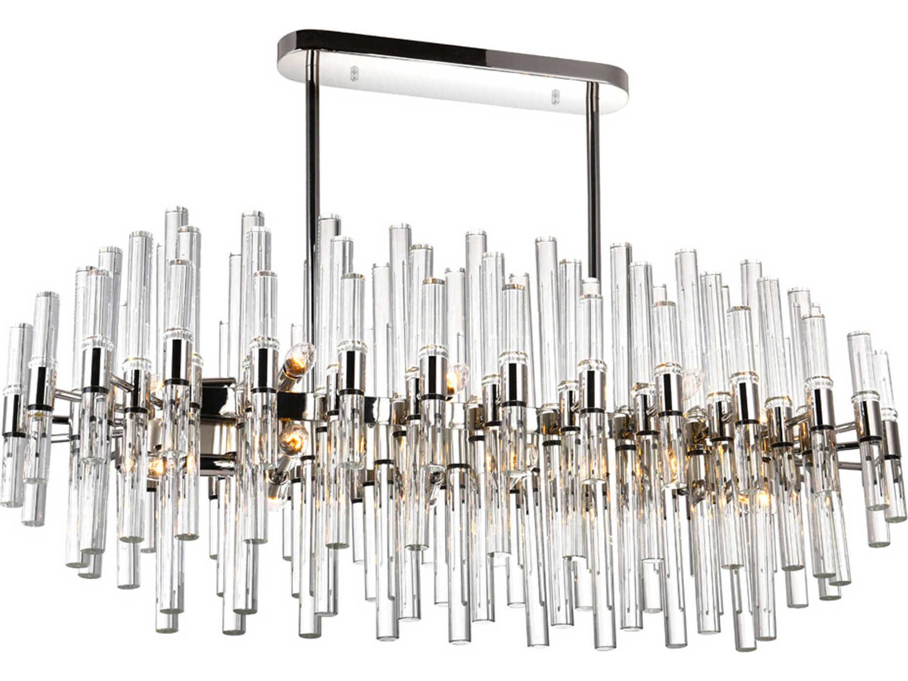CWI Lighting Miroir 16-Light Polished Nickel Linear Island Pendant