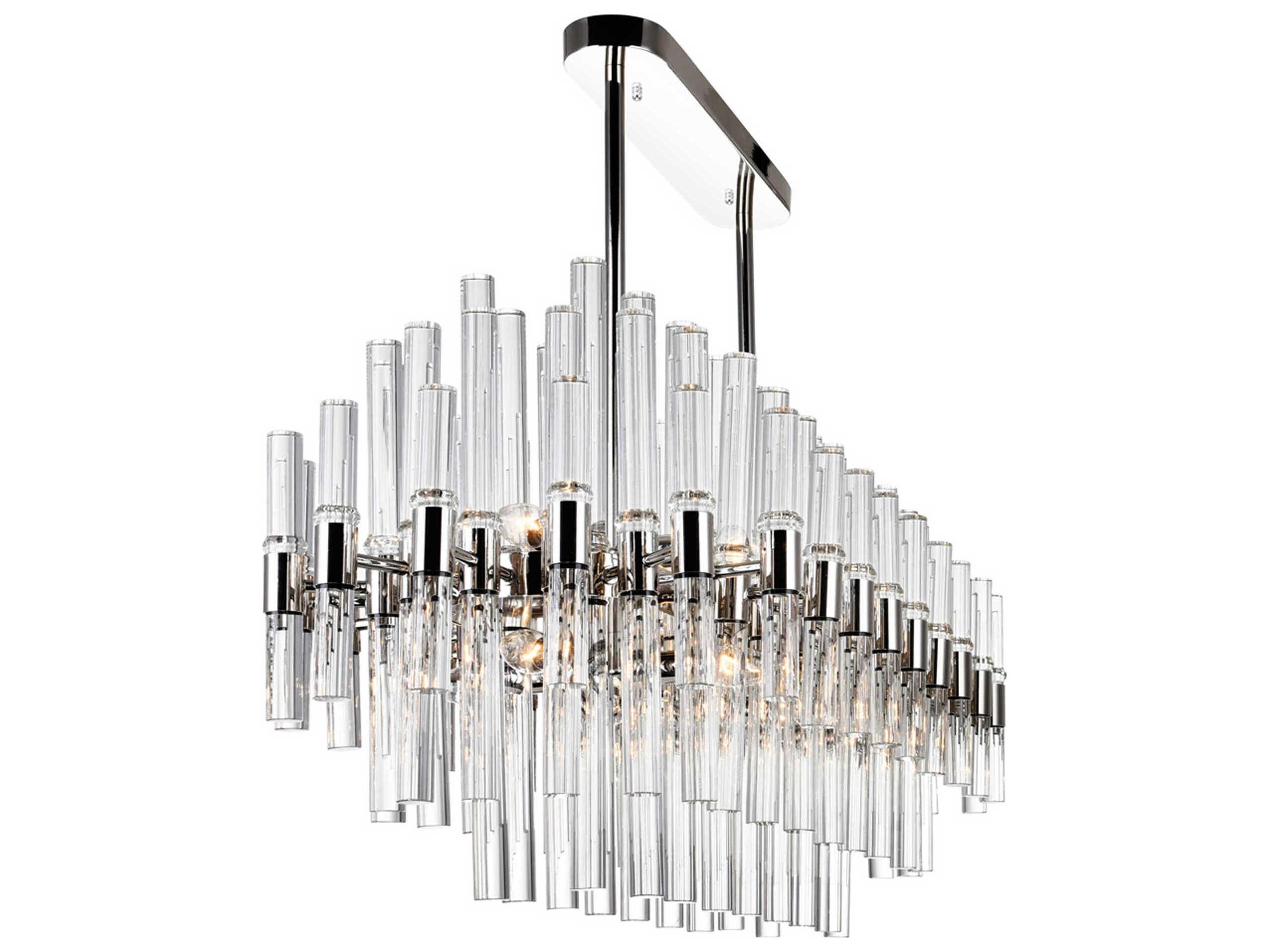 CWI Lighting Miroir 16-Light Polished Nickel Linear Island Pendant