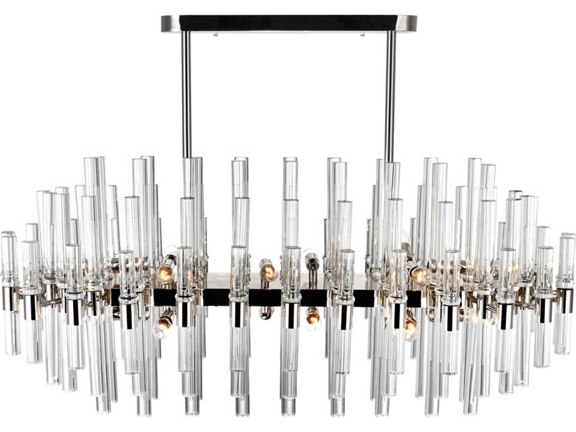 CWI Lighting Miroir 16-Light Polished Nickel Linear Island Pendant