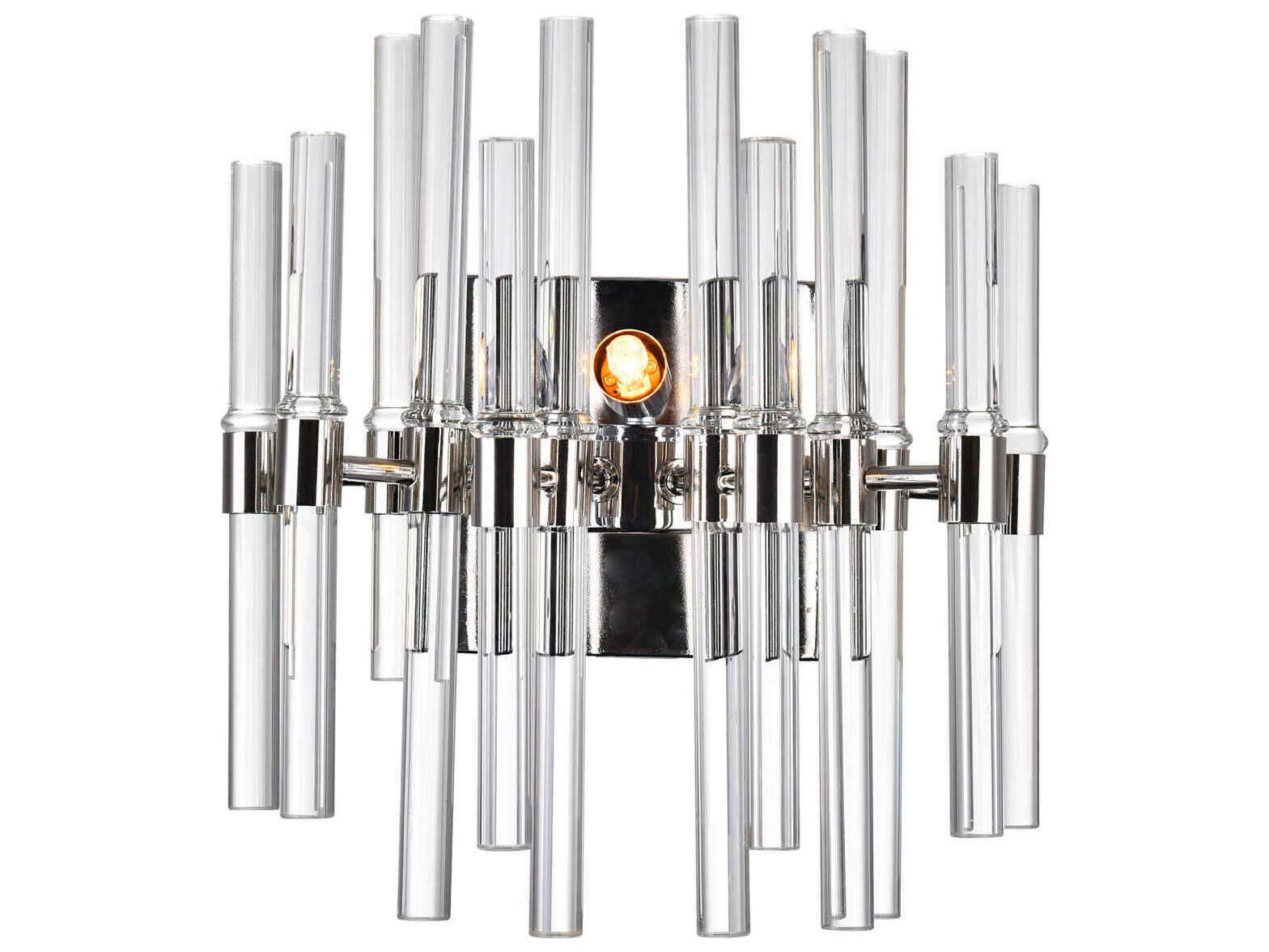 CWI Lighting Miroir 2-Light Polished Nickel Chrome Vanity Light